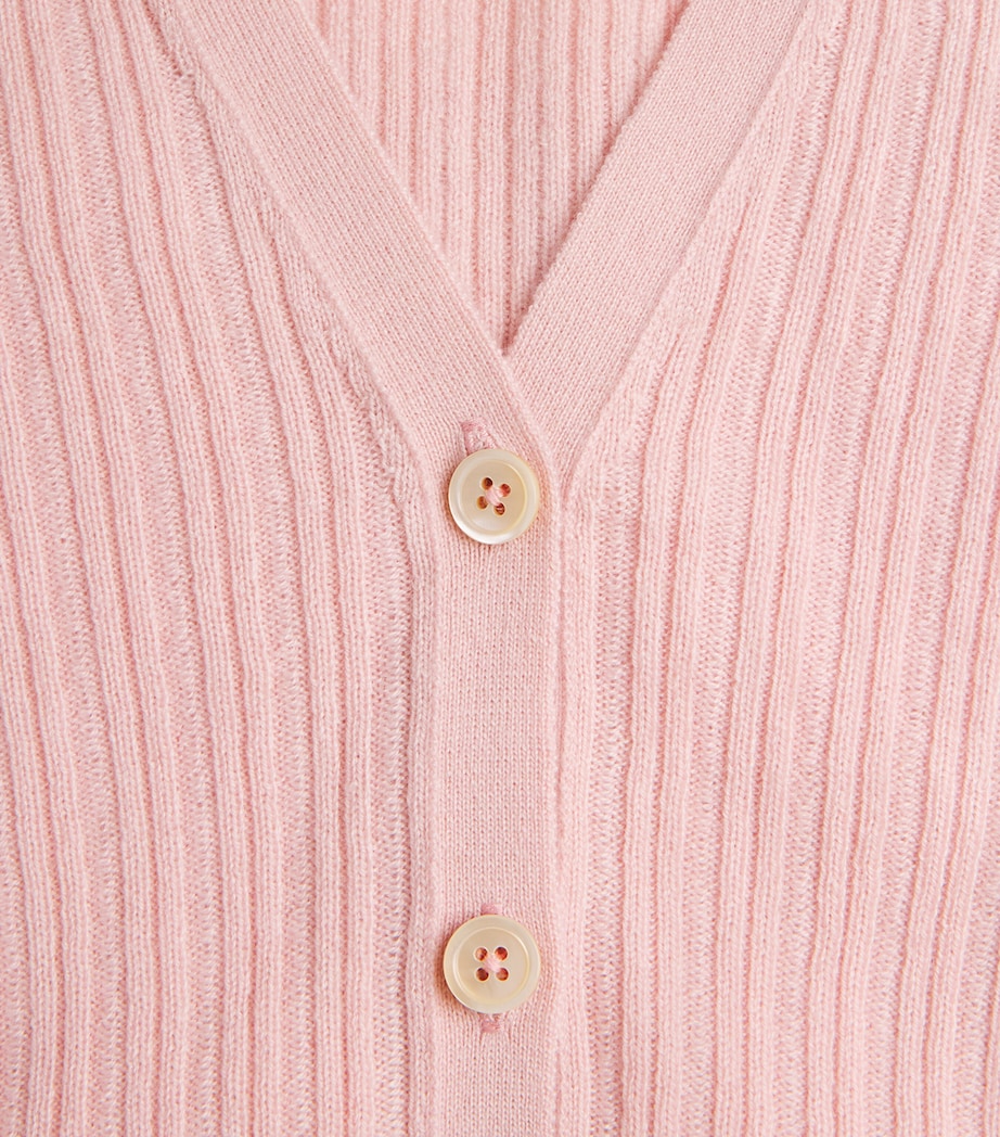Johnstons Of Elgin Womens Cashmere V-Neck Cardigan Highland Rose Image 6