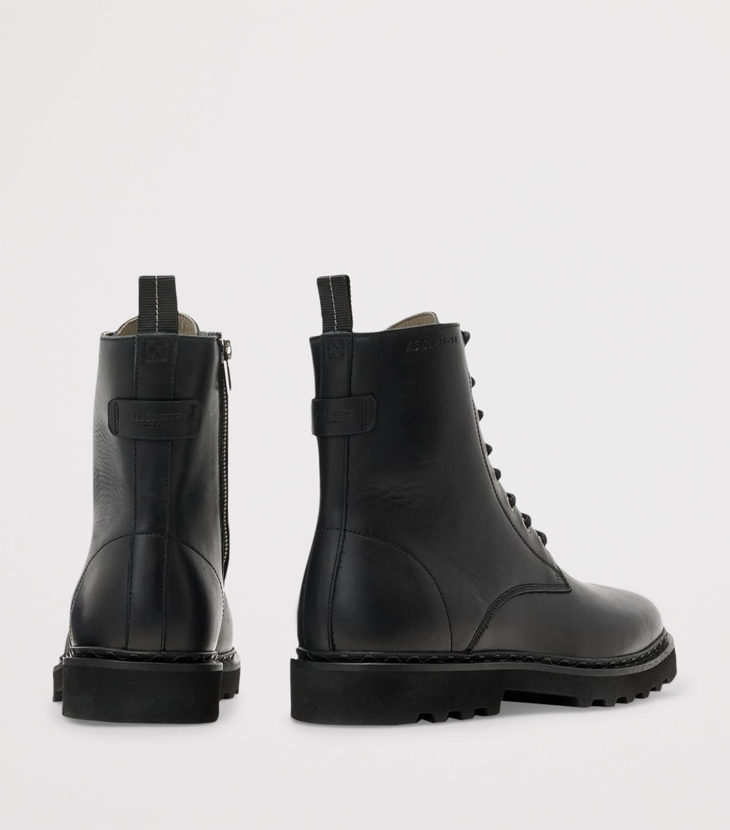 Leather Skiff Military Boots BLACK Image 3