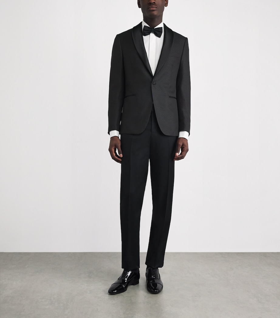 Pal Zileri Mens Jacquard 2-Piece Suit Black Image 2