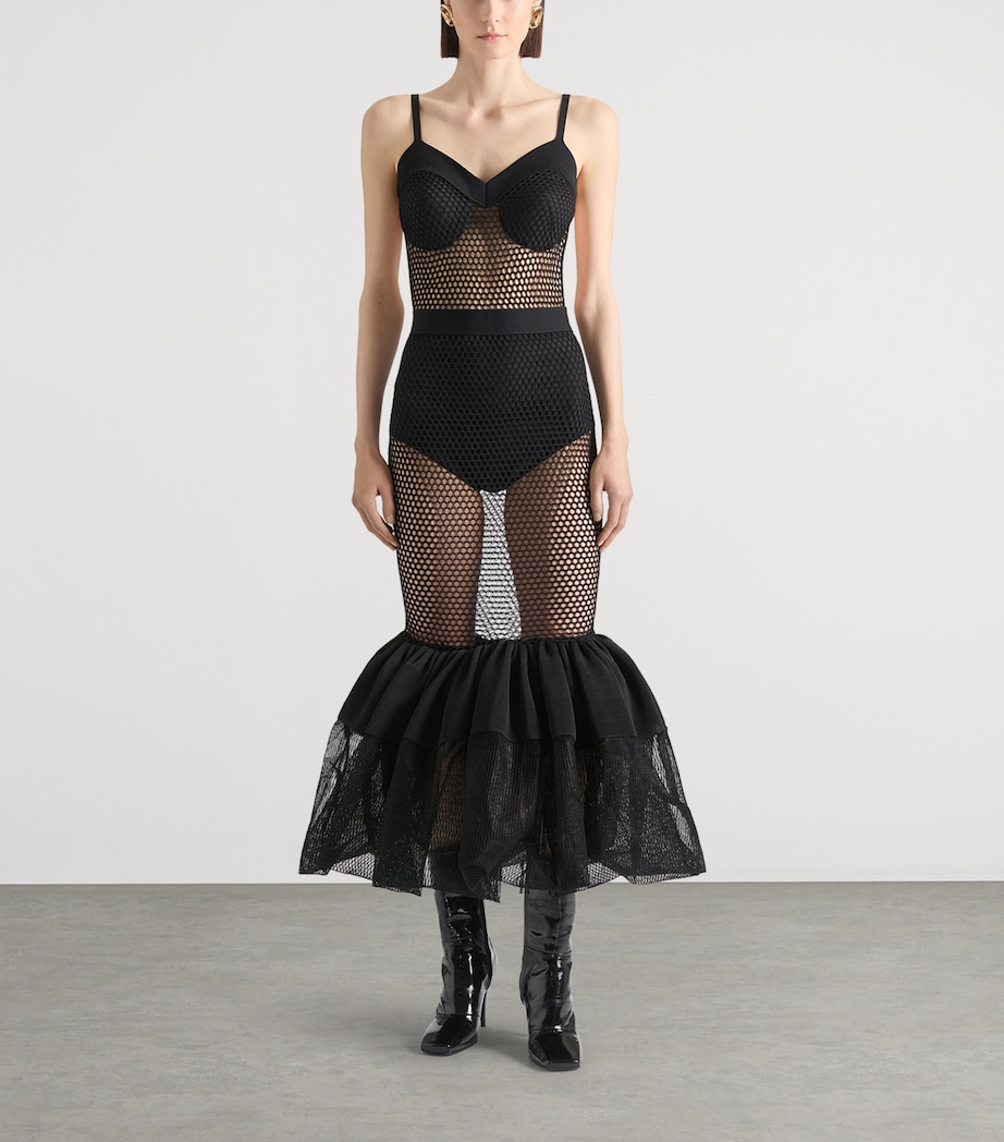 Knit Midi Dress BLACK Image 2