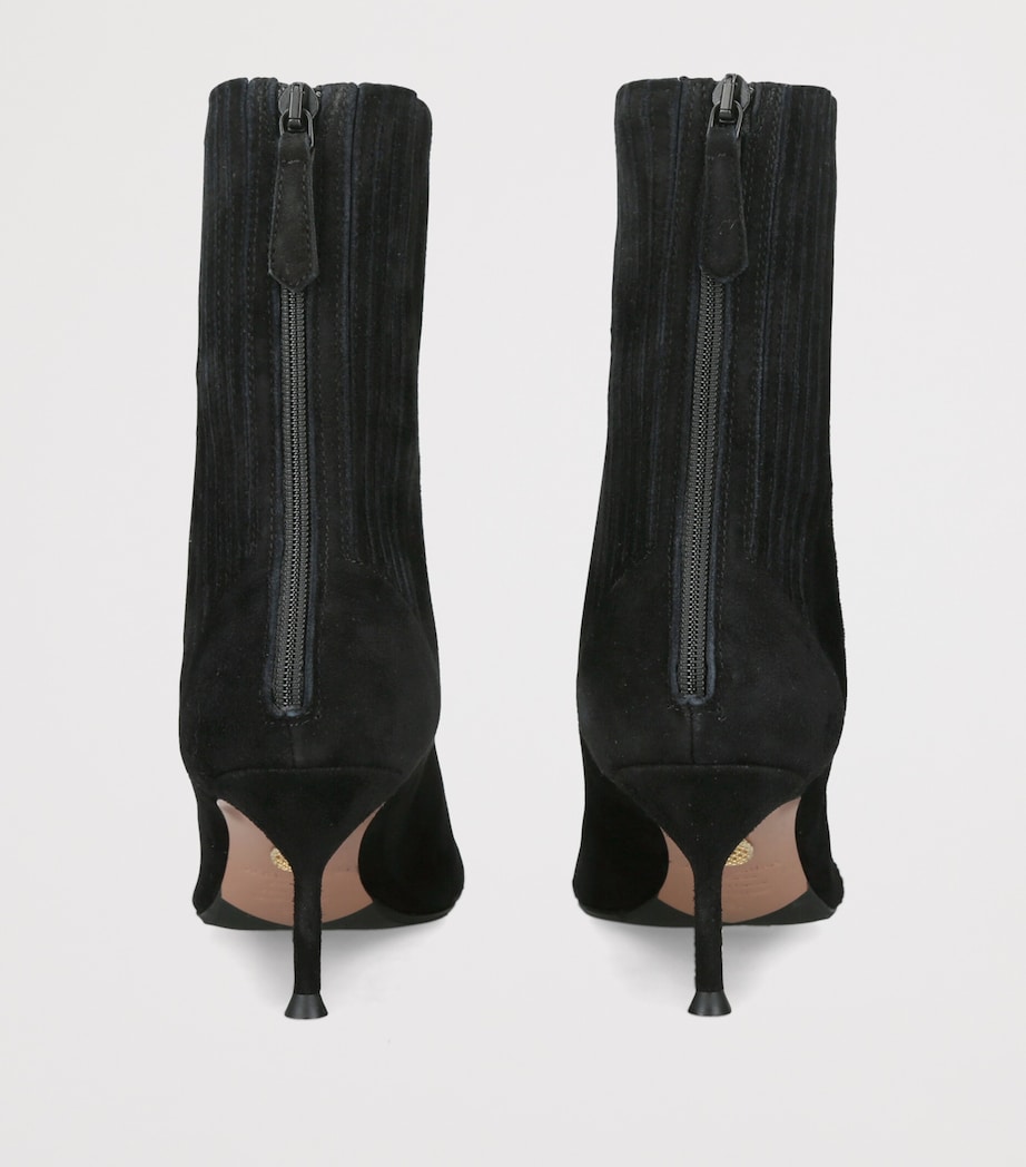 Aquazzura Suede Saint Honore Ankle Boots 65 Black Image 3