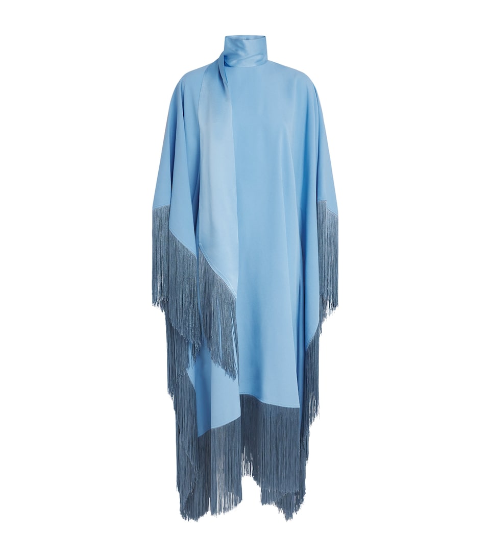 Taller Marmo Fringed Mrs Ross Kaftan Dress Powder Blue