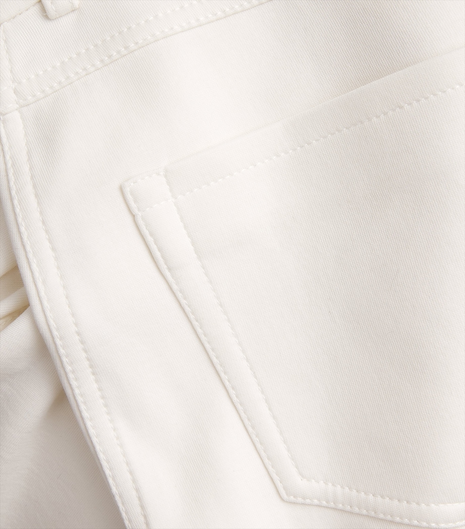 Cotton-Blend Jersey Trousers WHITE Image 5