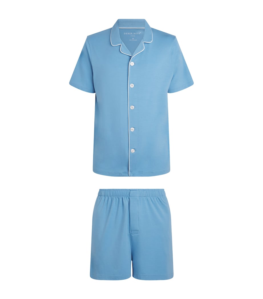 Micromodal Short Basel Pyjama Set 021 BLUE Image 1