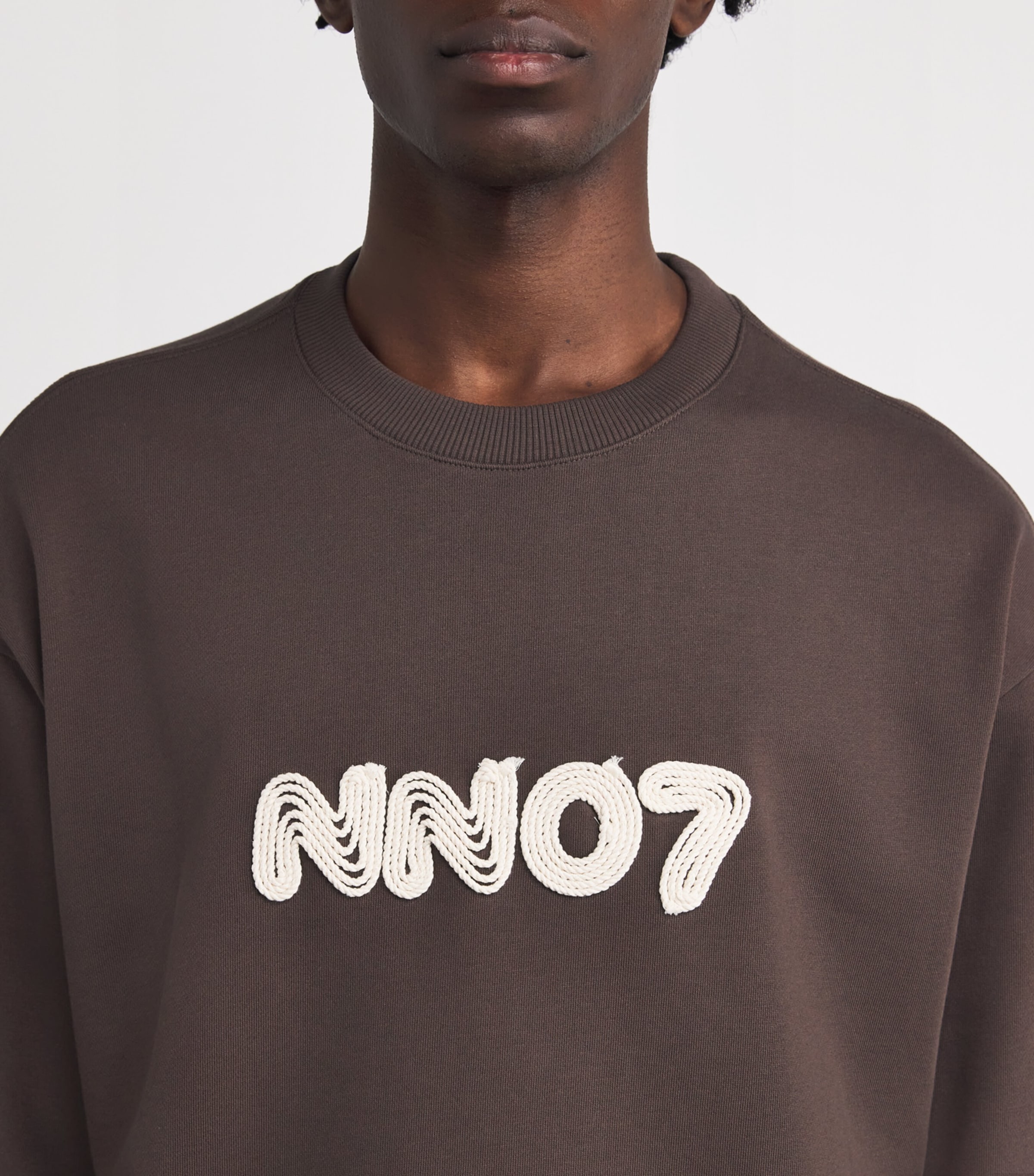NN07 Mens Organic Cotton David Sweatshirt Coffee Image 6