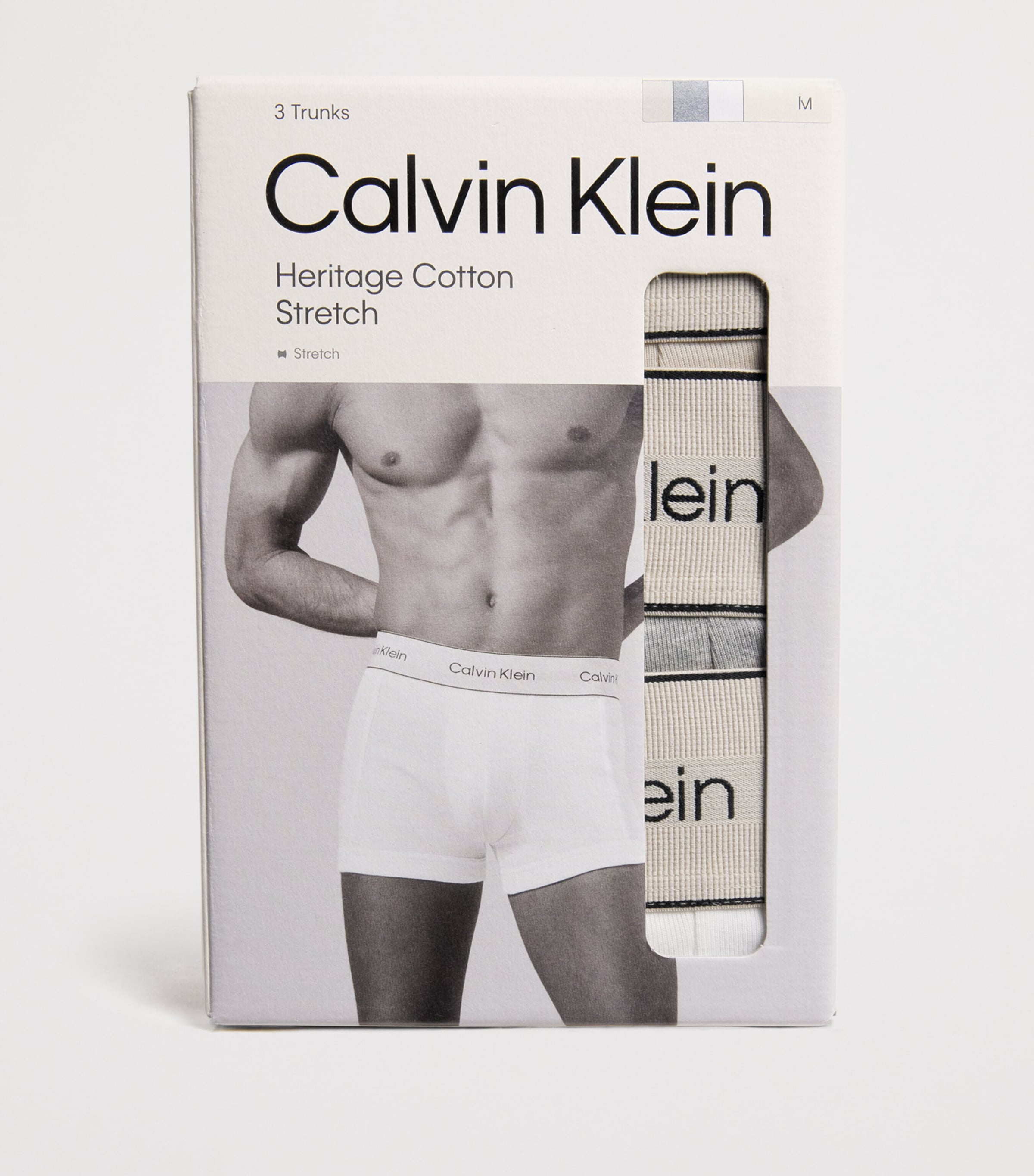 Calvin Klein Mens Stretch-Cotton Heritage Boxer Briefs (Pack of 3) Gray/grey/white Image 4