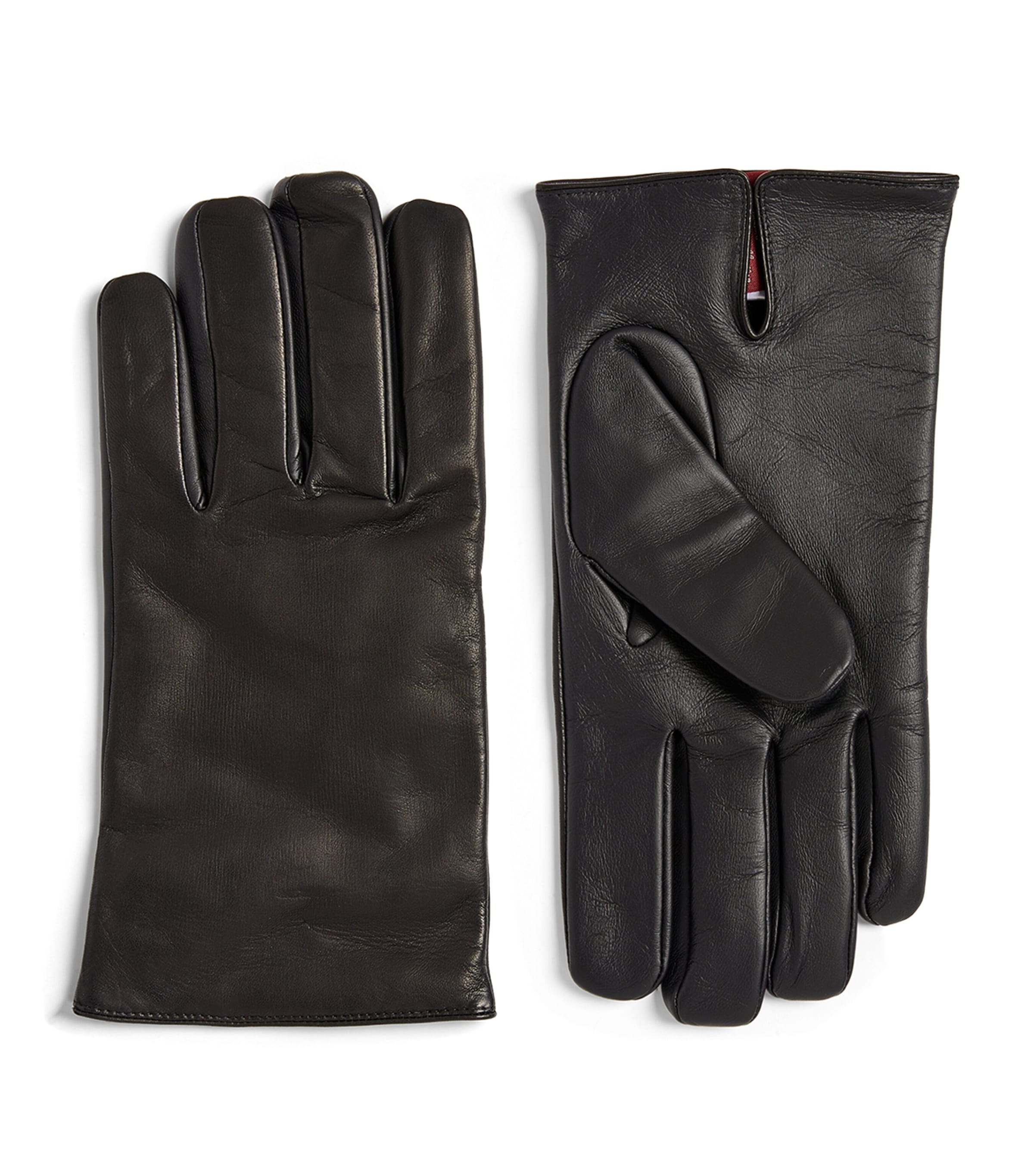 Shop Dents Leather Cashmere-lined Gloves In Black