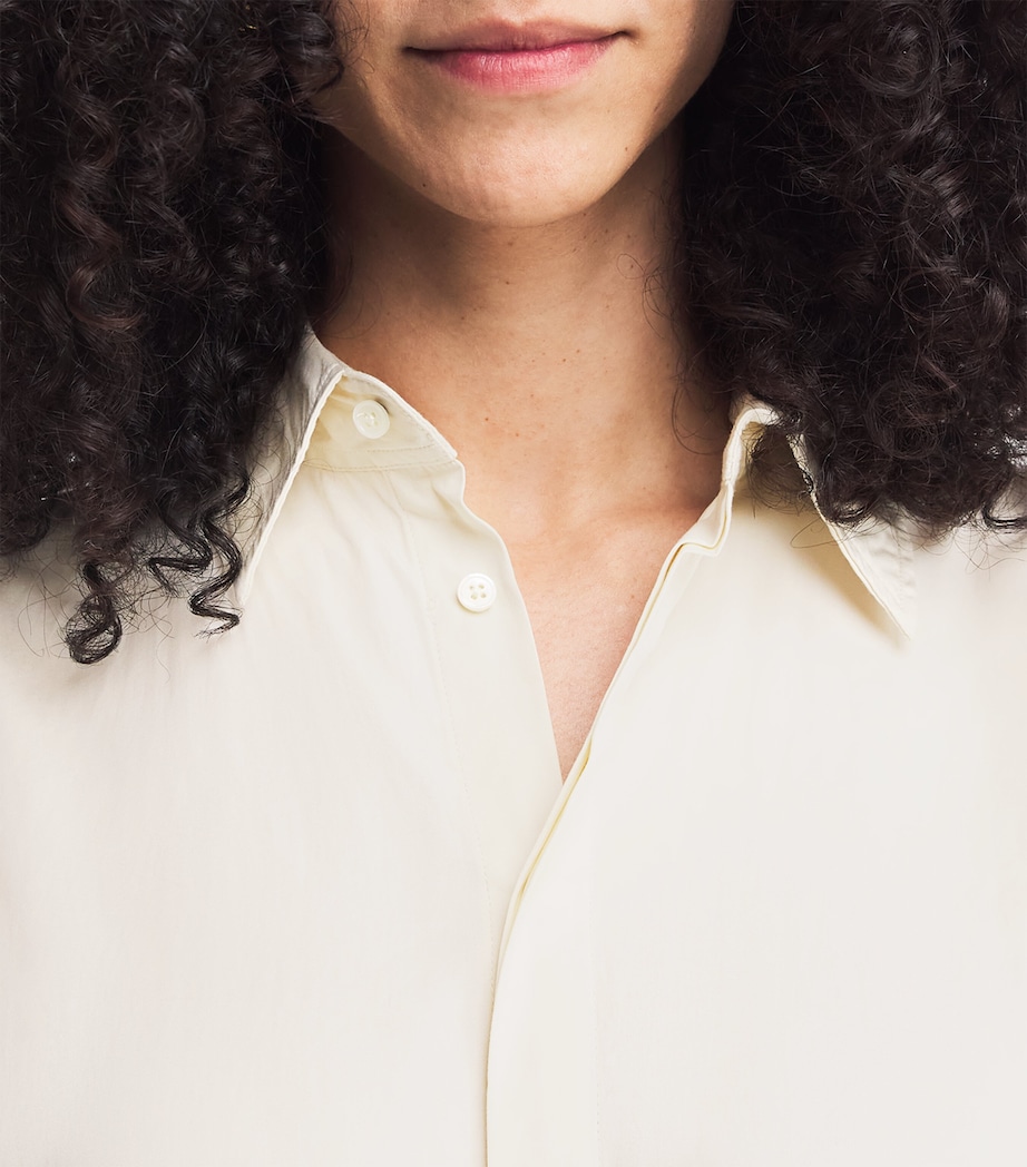 Cotton Cinched Maxi Shirt Dress AUTHENTIC CREAM Image 4