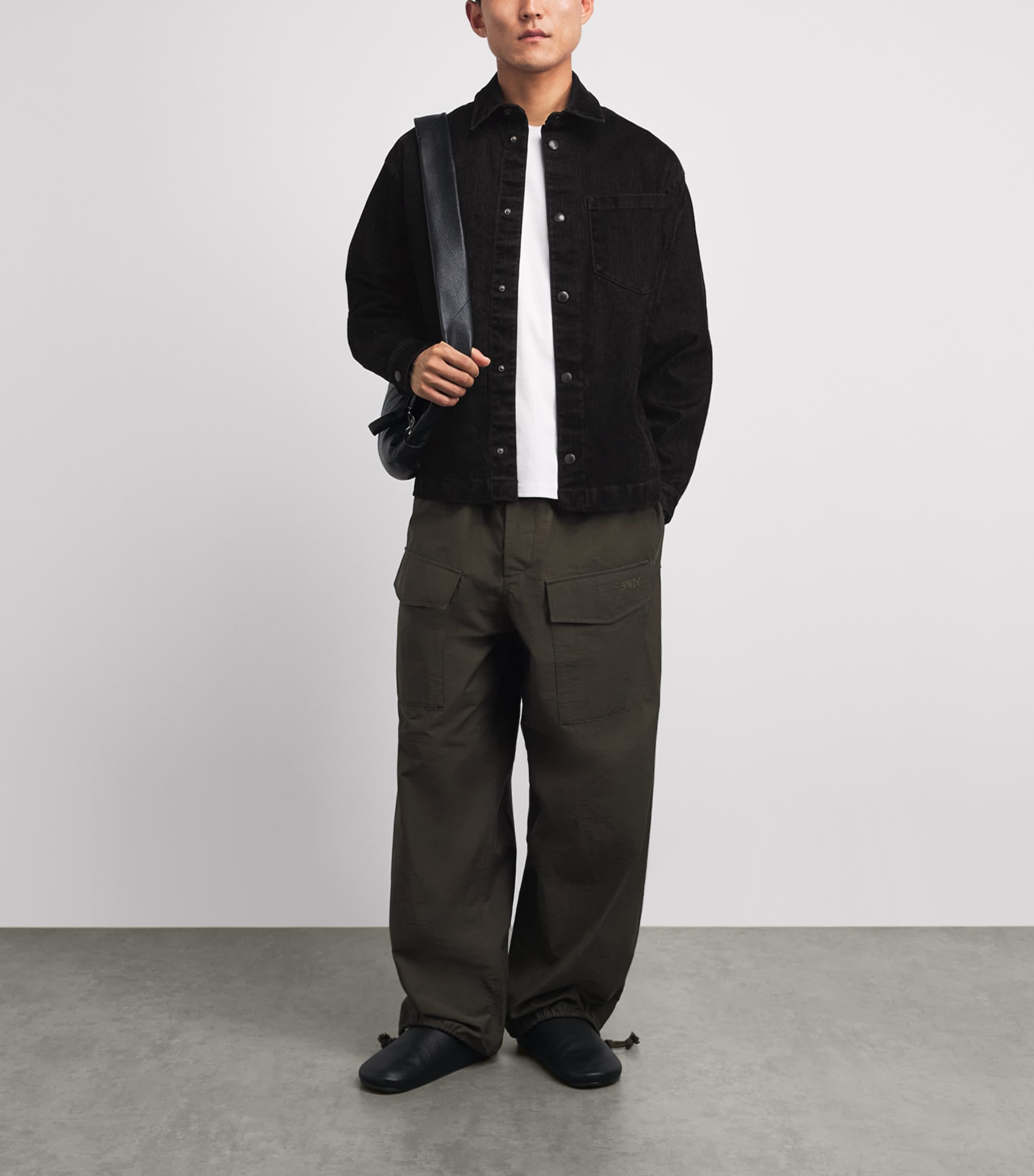 7 For All Mankind Mens Denim Overshirt Black Image 2