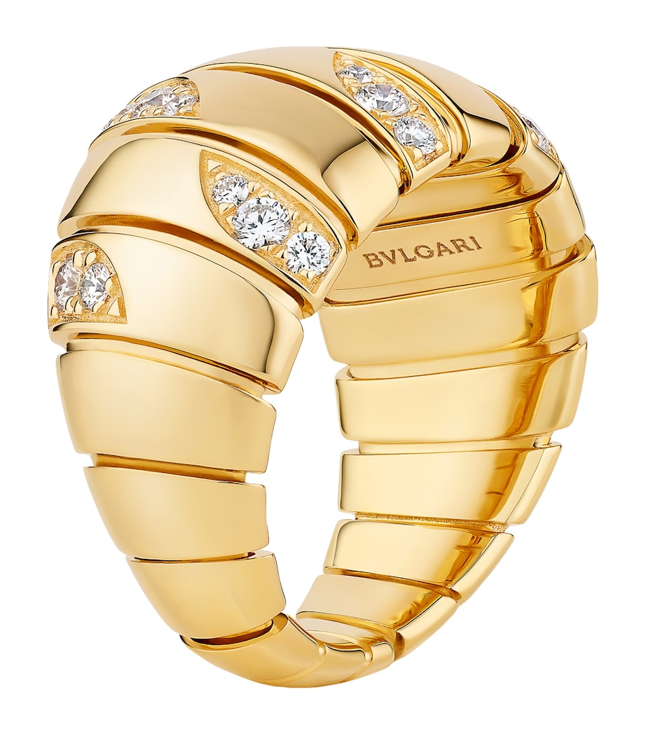 Bvlgari Yellow Gold and Diamond Tubogas Ring Gold Image 1