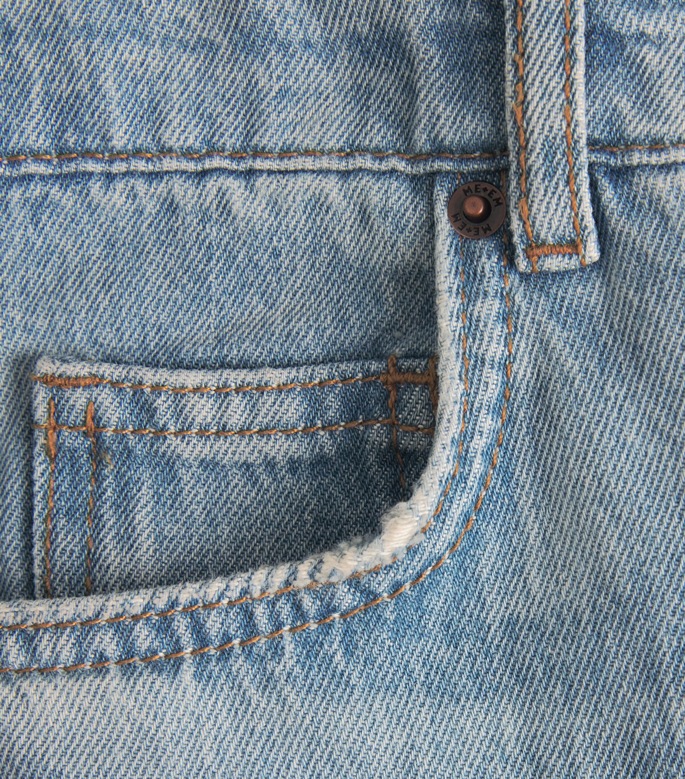 ME+EM Womens Cropped Straight Jeans Mid Blue Wash Image 6