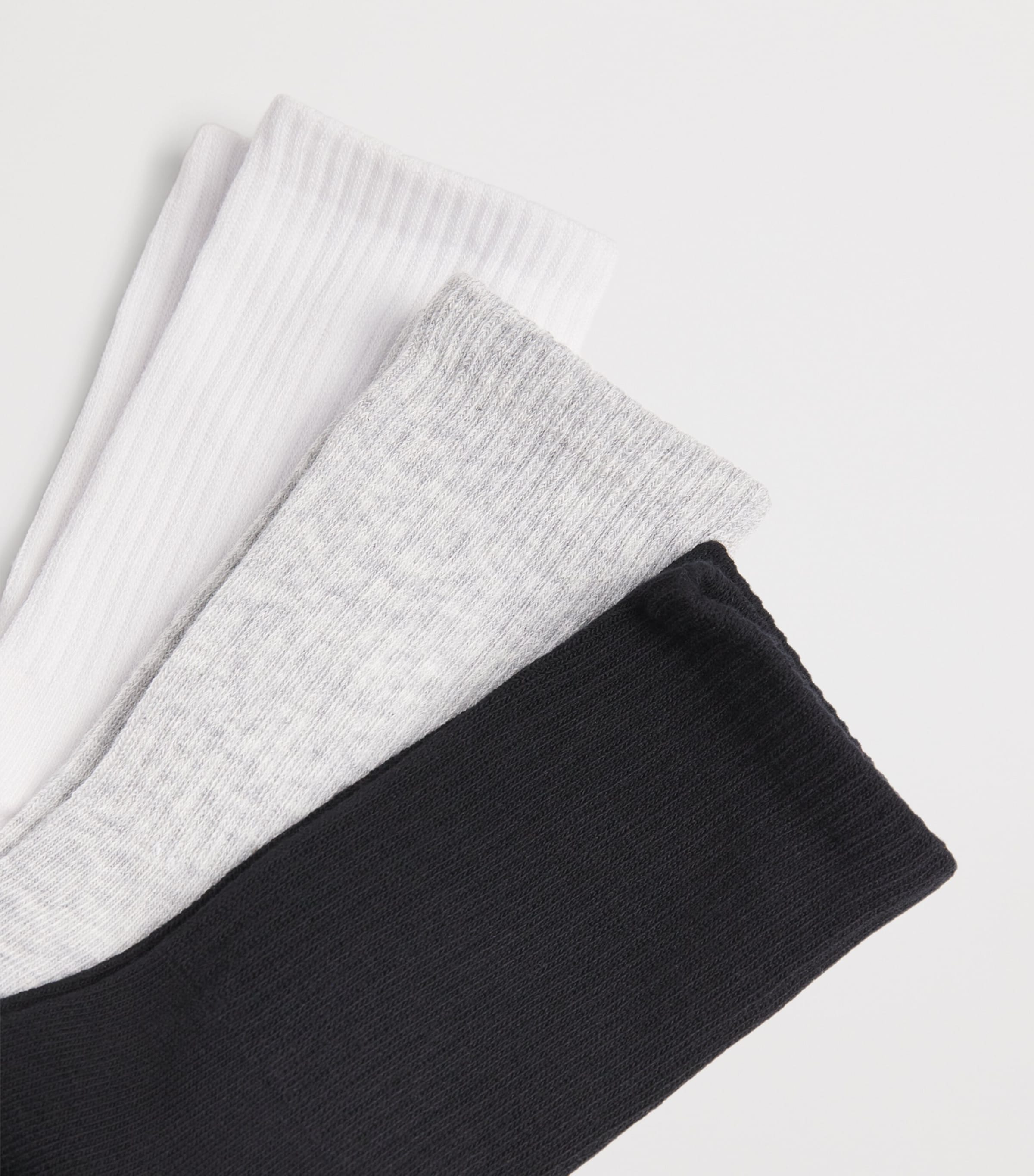 Skims Womens Cotton-Blend Logo Ribbed Crew Socks (Pack of 3) Core Multi Image 3