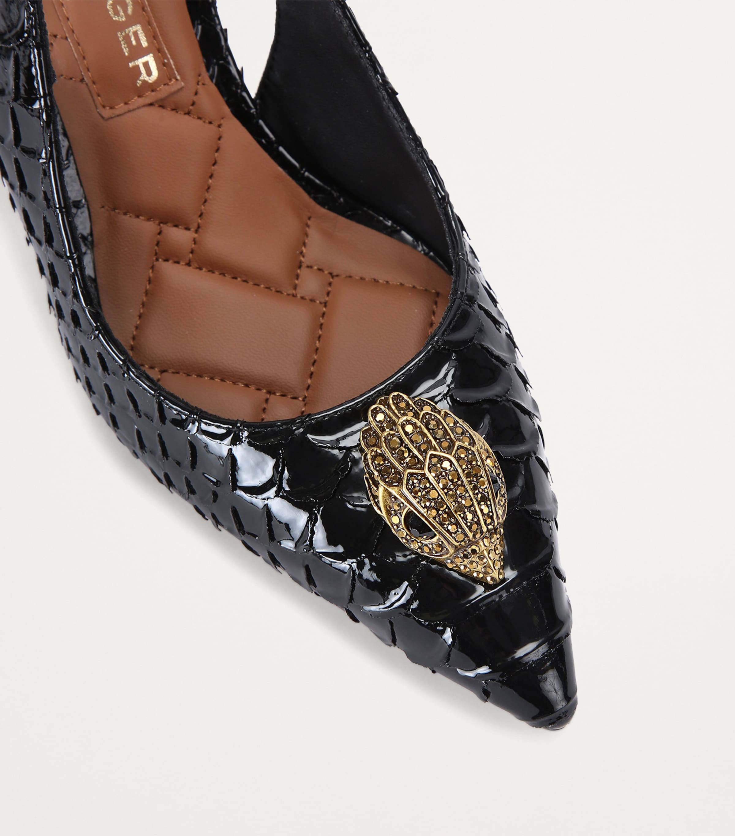 Kurt Geiger London Snake-Effect Belgravia Slingback Pumps Blk/other Image 4