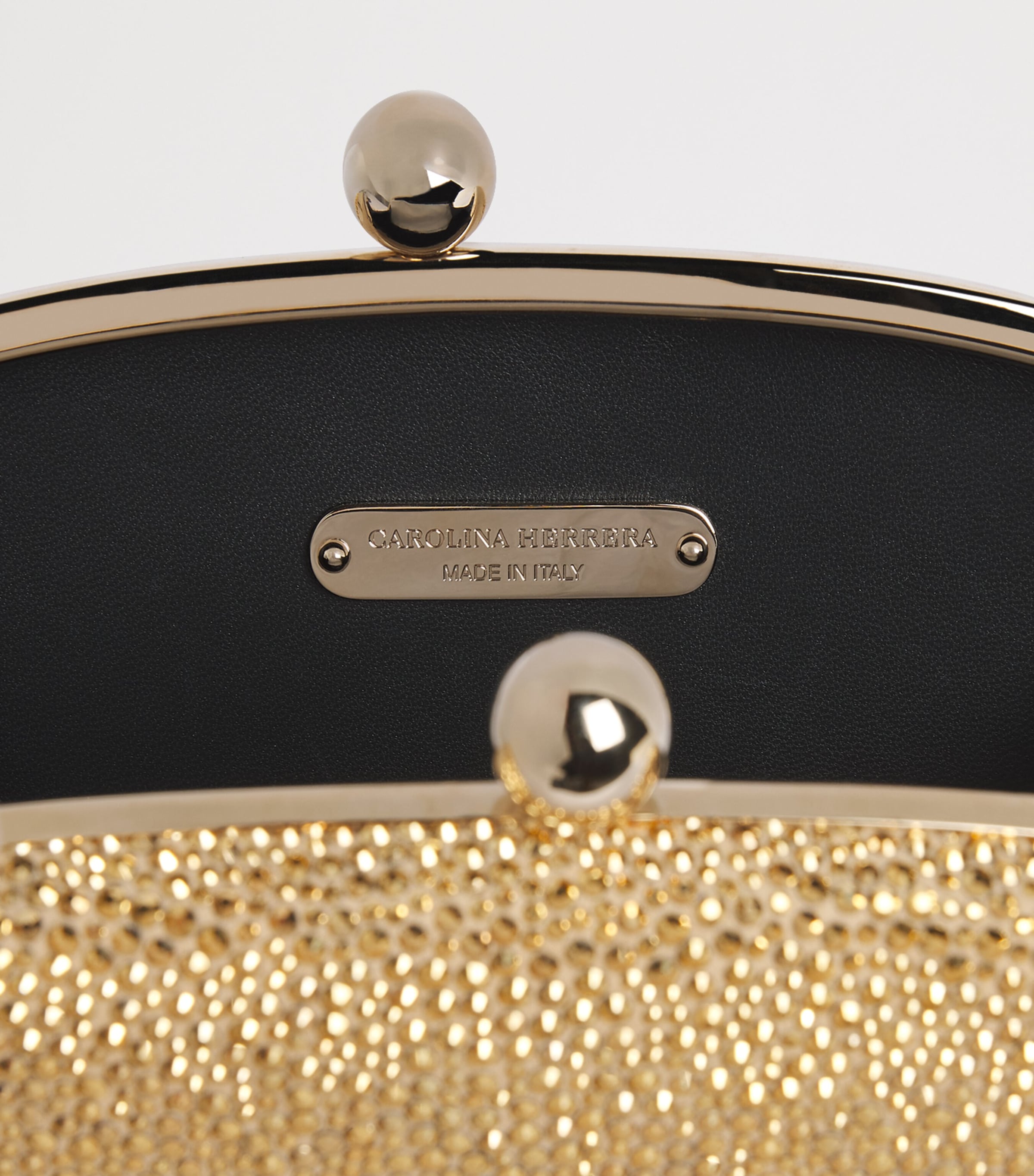 Carolina Herrera Crystal Vega Clutch Bag Gold Image 5
