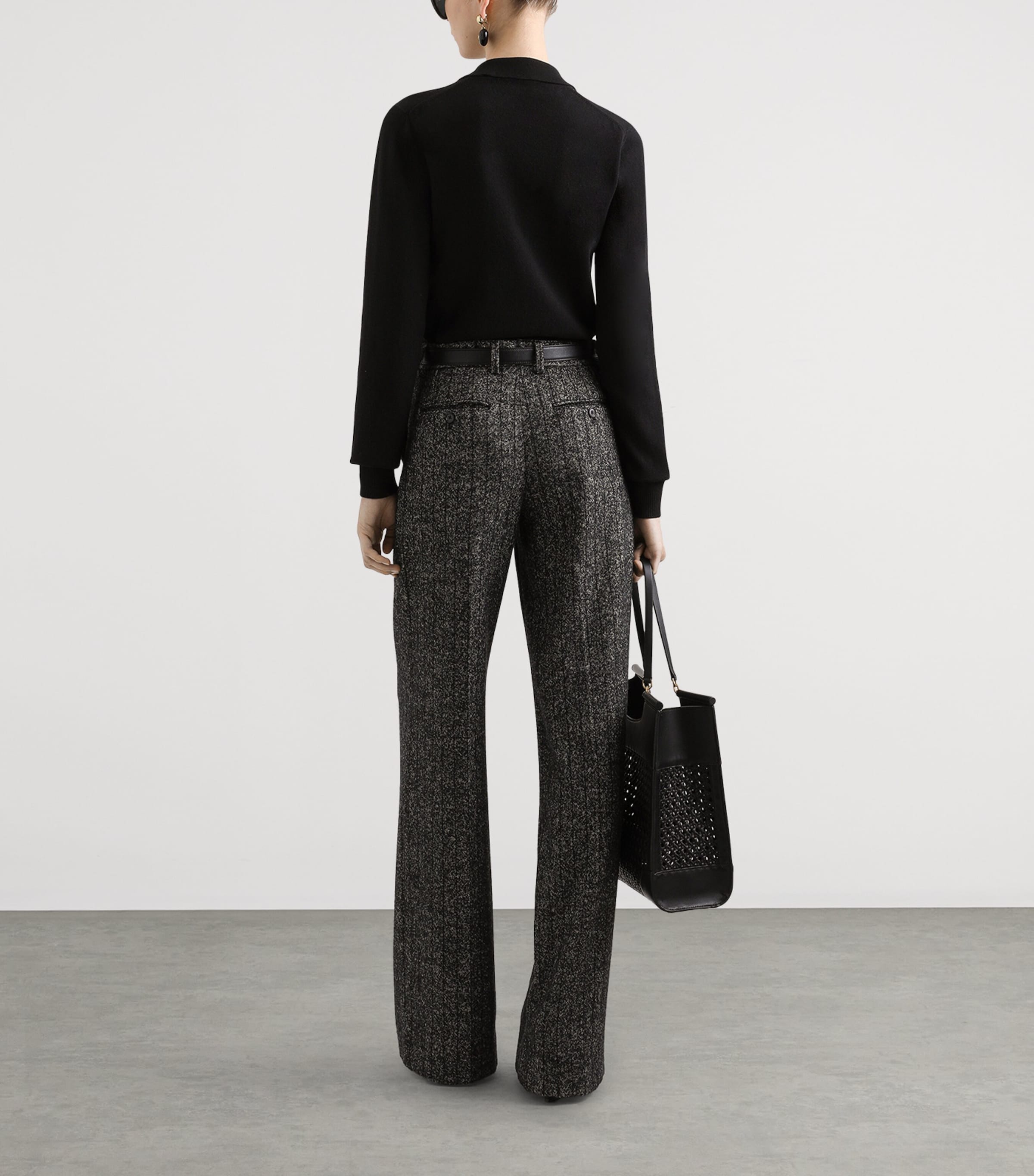 Cashmere Henley Sweater N0000-BLACK Image 3