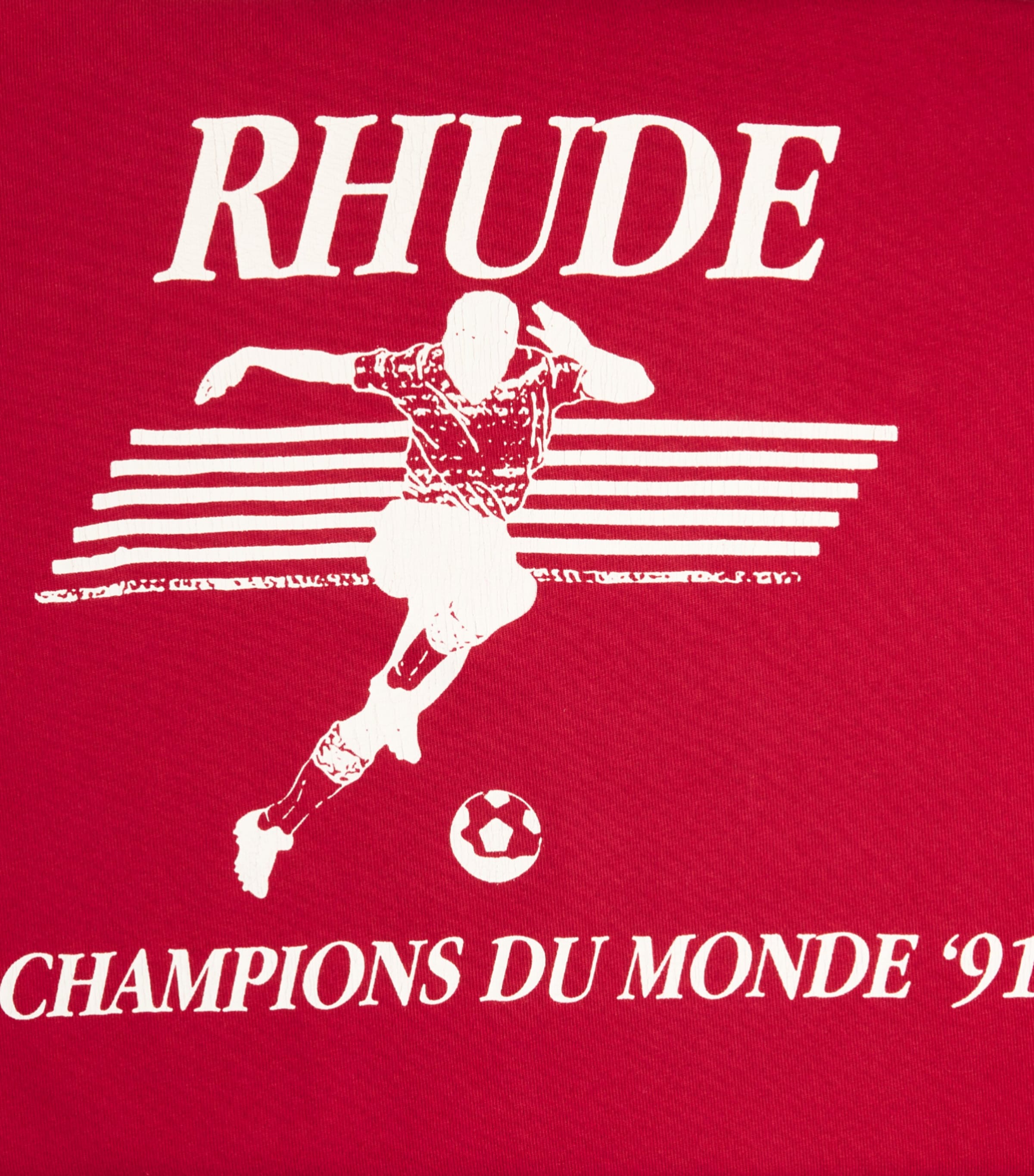 Rhude Mens Cotton Set Piece T-Shirt Vntg Red/wht Image 6