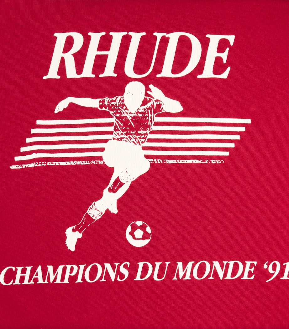 Rhude Mens Cotton Set Piece T-Shirt Vntg Red/wht Image 6