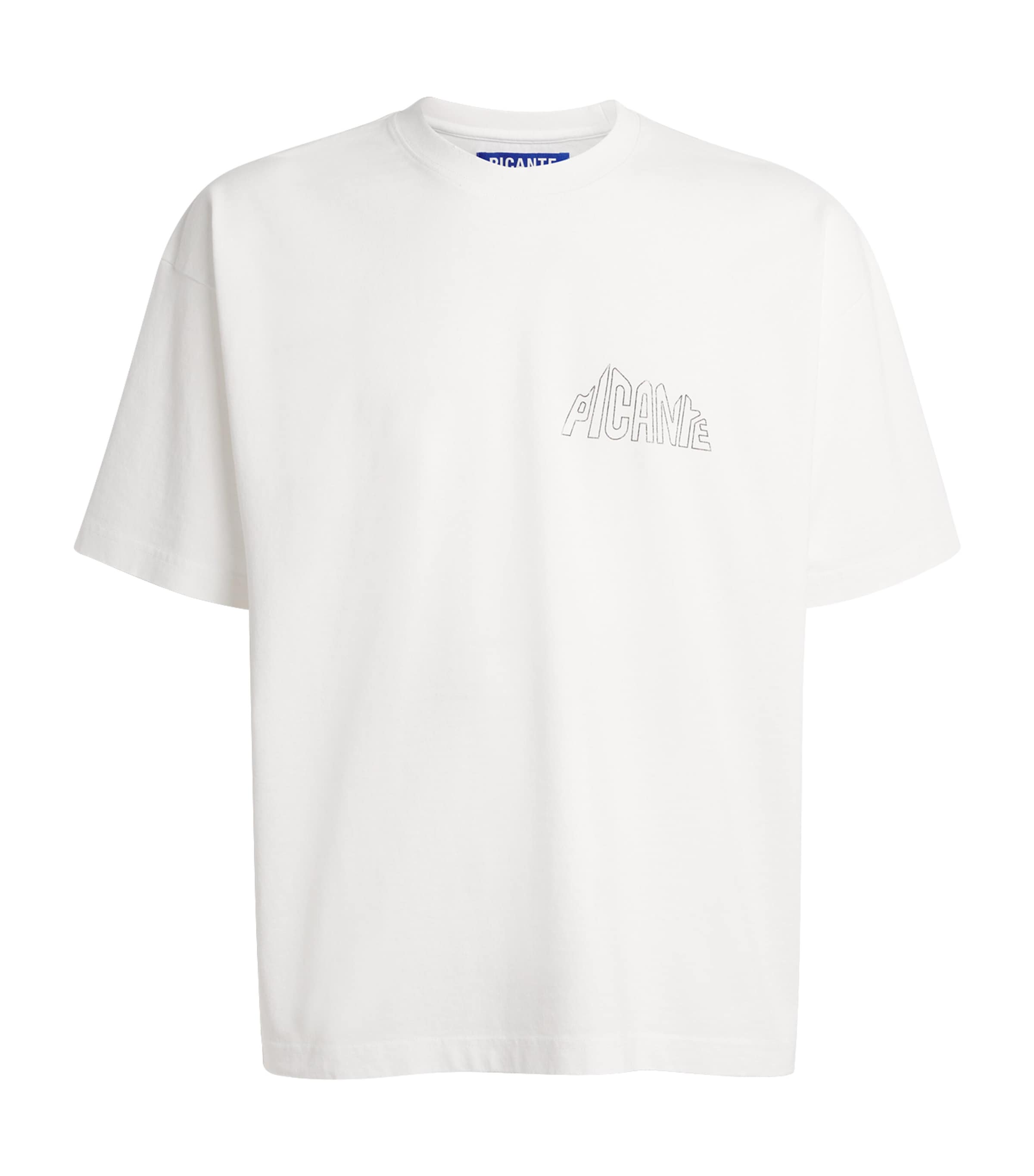 PICANTE Mens Organic Cotton Peaks Icon T-Shirt White Image 1