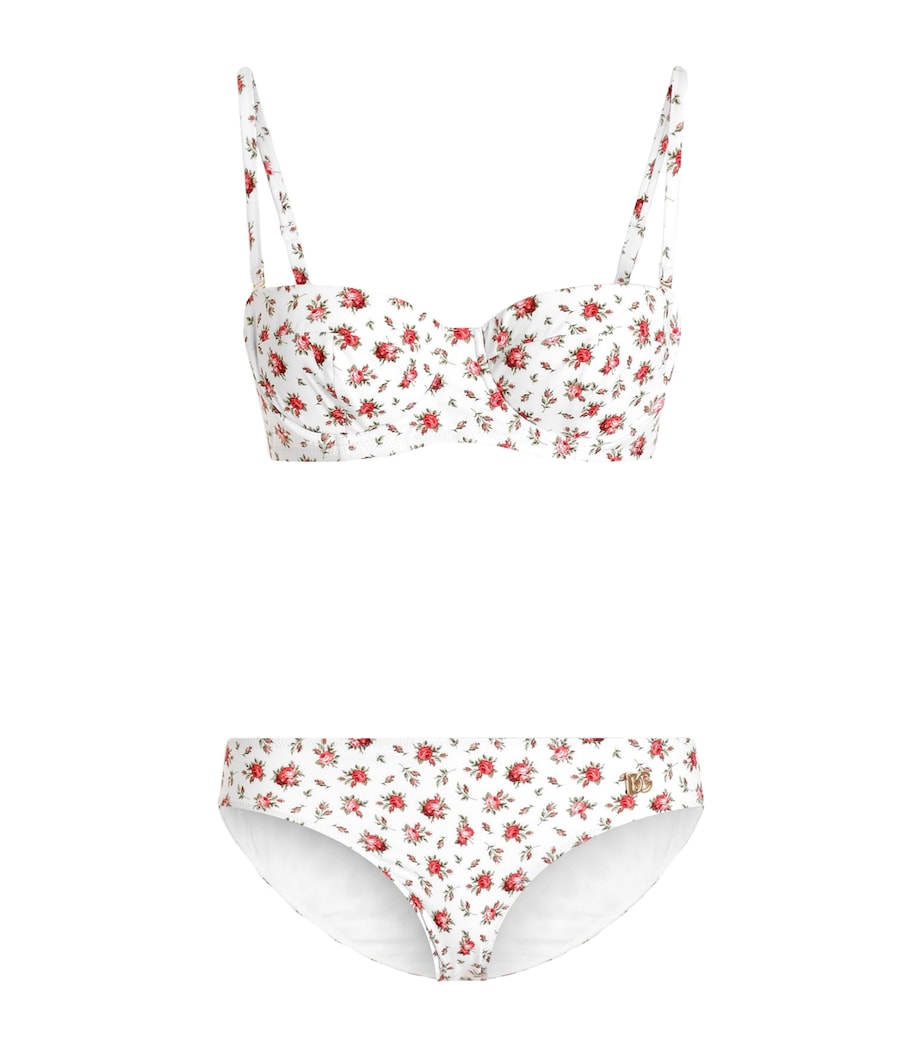 Dolce&Gabbana Womens Floral Underwired Bikini Rose Image 1