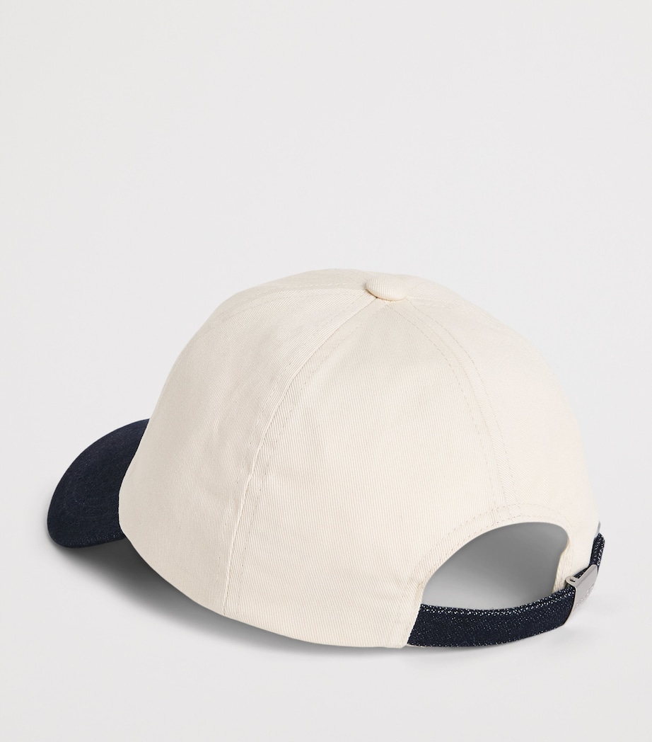 NN.07 Cotton Logo Baseball Cap Raw Indigo Image 3