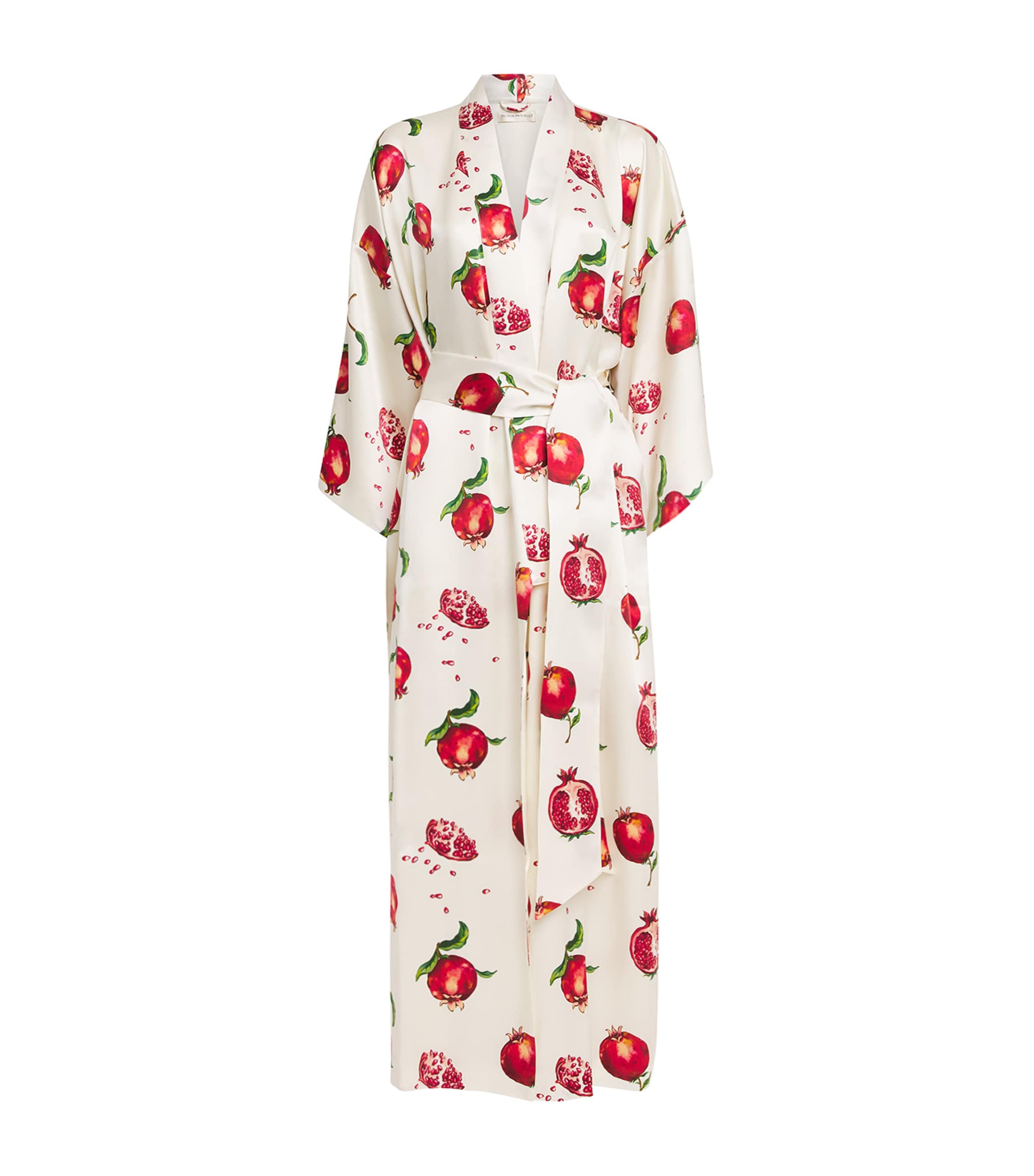 Olivia von Halle Womens Silk Pomegranate Queenie Robe Allegra Image 1