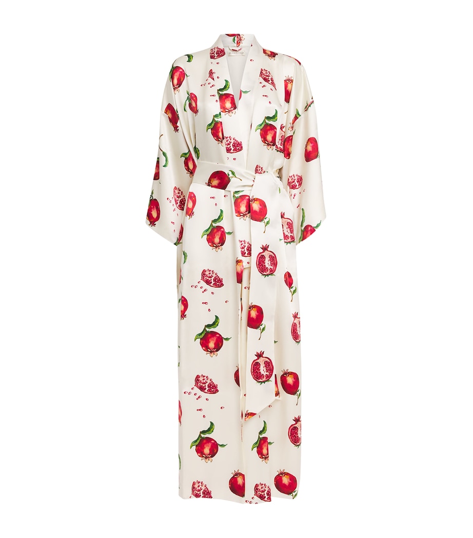 Olivia von Halle Womens Silk Pomegranate Queenie Robe Allegra Image 1