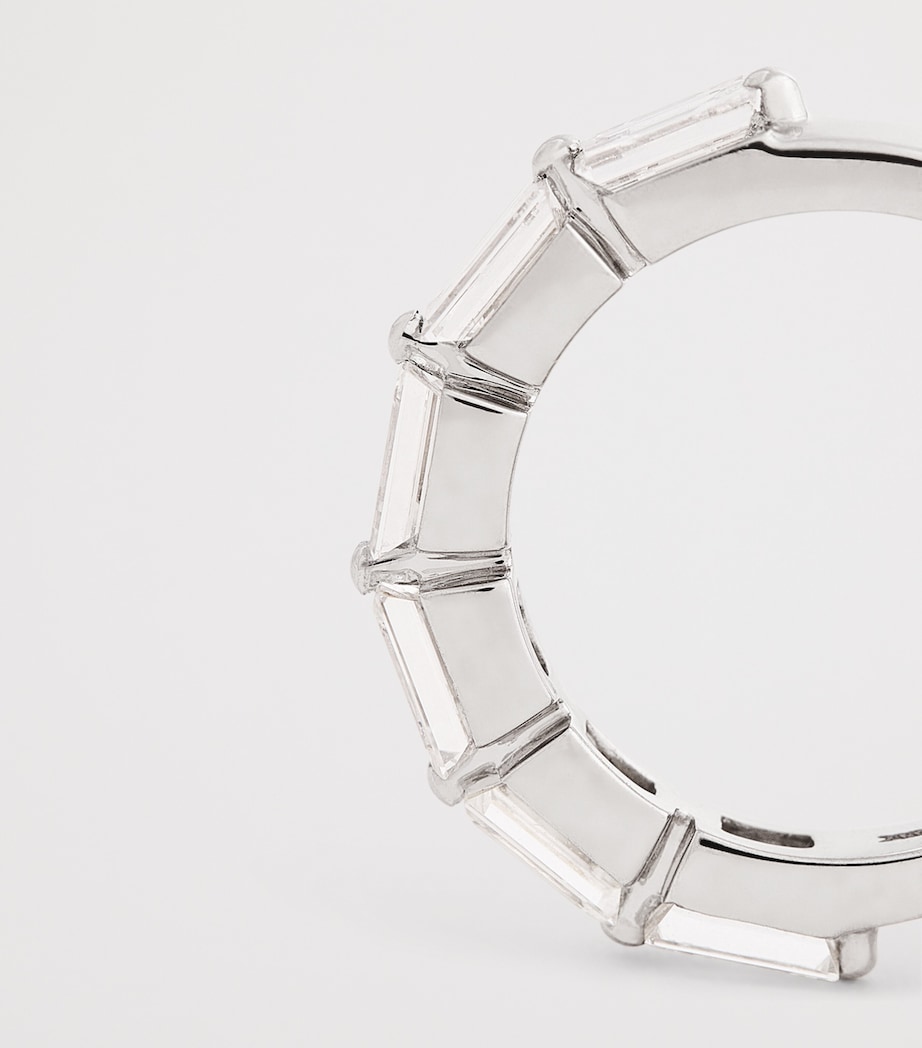 White Gold and Diamond Baguette Floating Ring WHITE GOLD Image 6