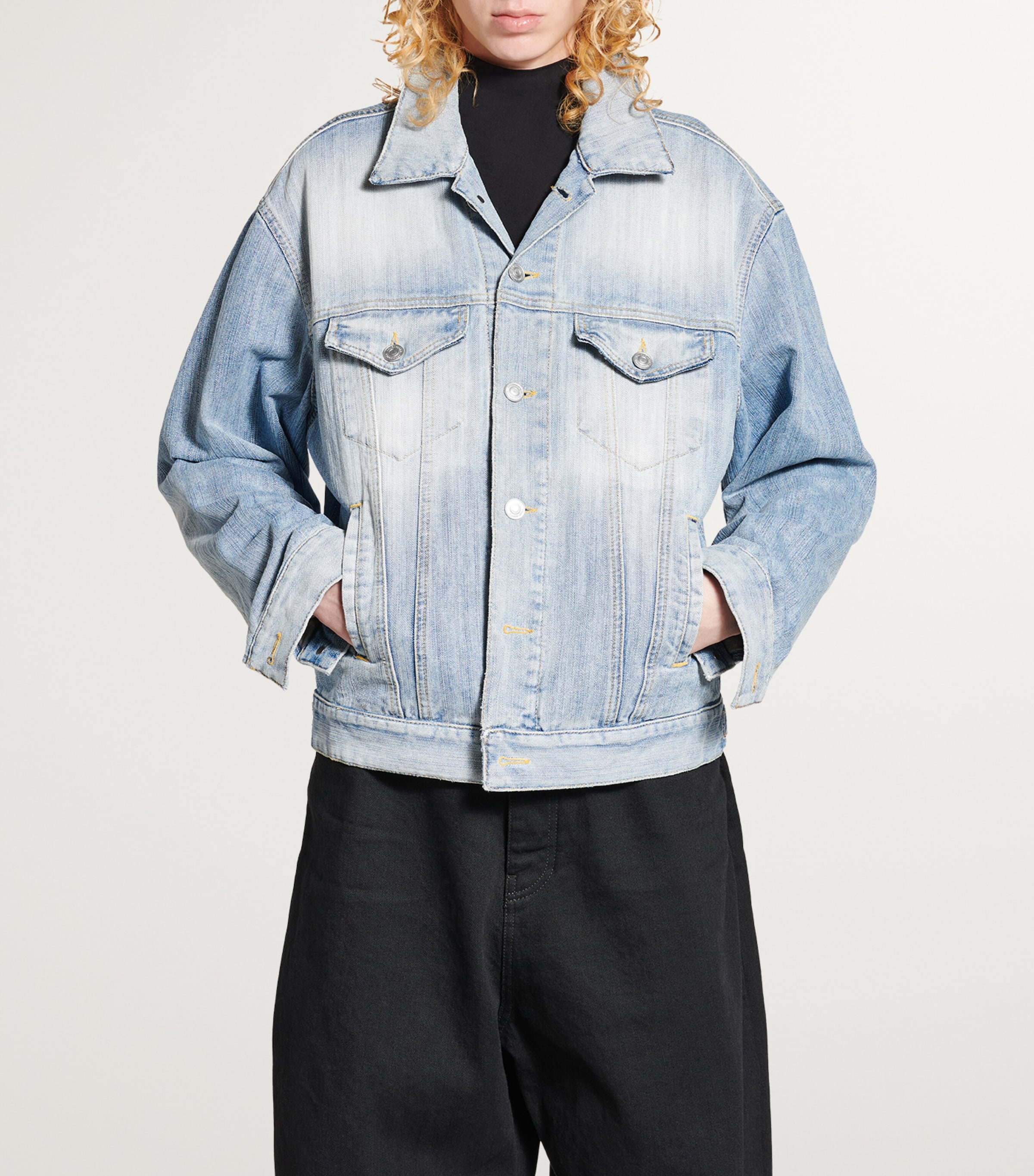 【送料&関税込】Balenciaga Standing Collar Jacket Balenciaga Denim Stand-Collar Jacket | Harrods UK