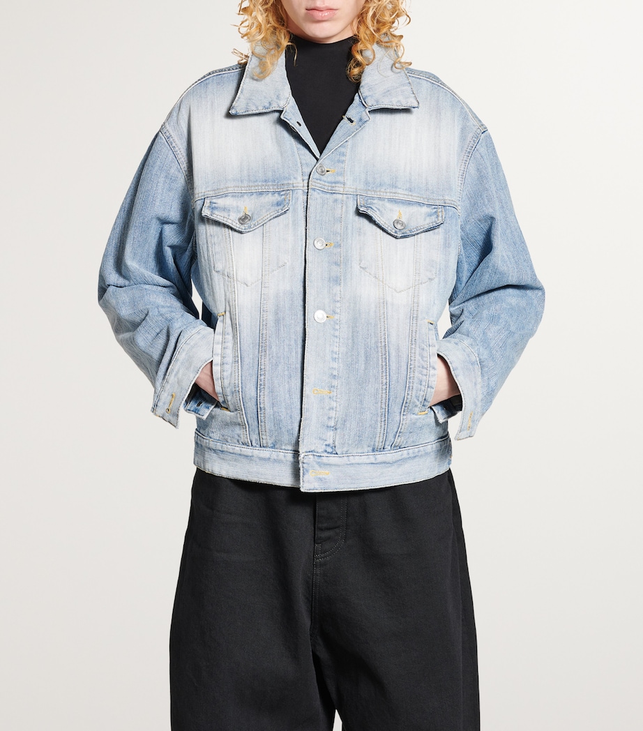 Balenciaga Womens Denim Stand-Collar Jacket Image 2