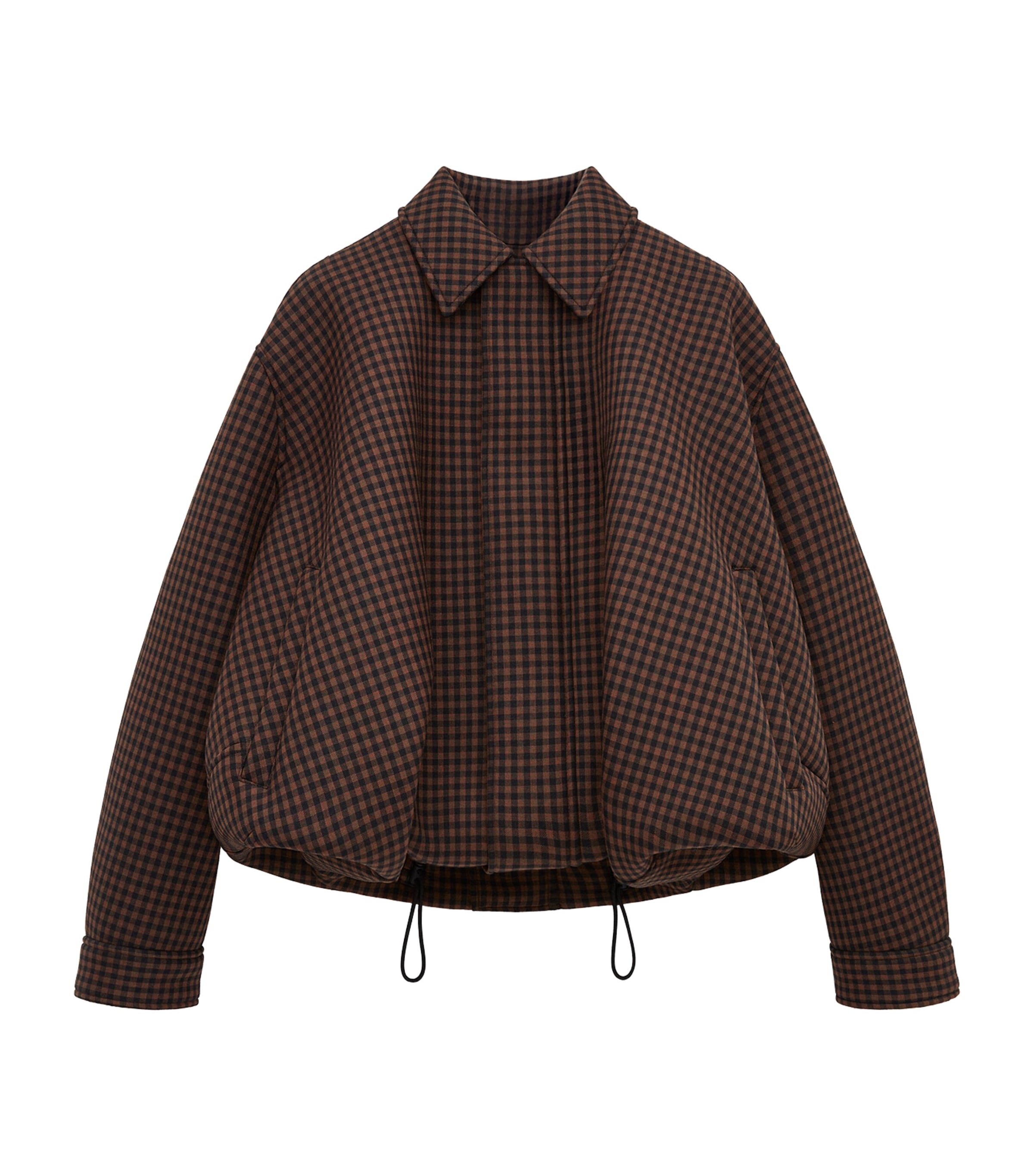 LOEWE Womens Wool-Blend Drawstring Jacket Brown/black Image 1