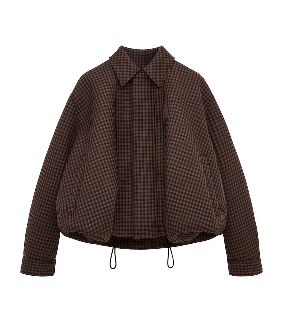 LOEWE Womens Wool-Blend Drawstring Jacket Brown/black Image 1