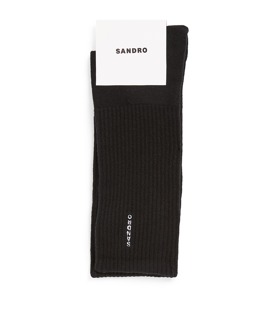 Vertical Logo Socks BLACK Image 1
