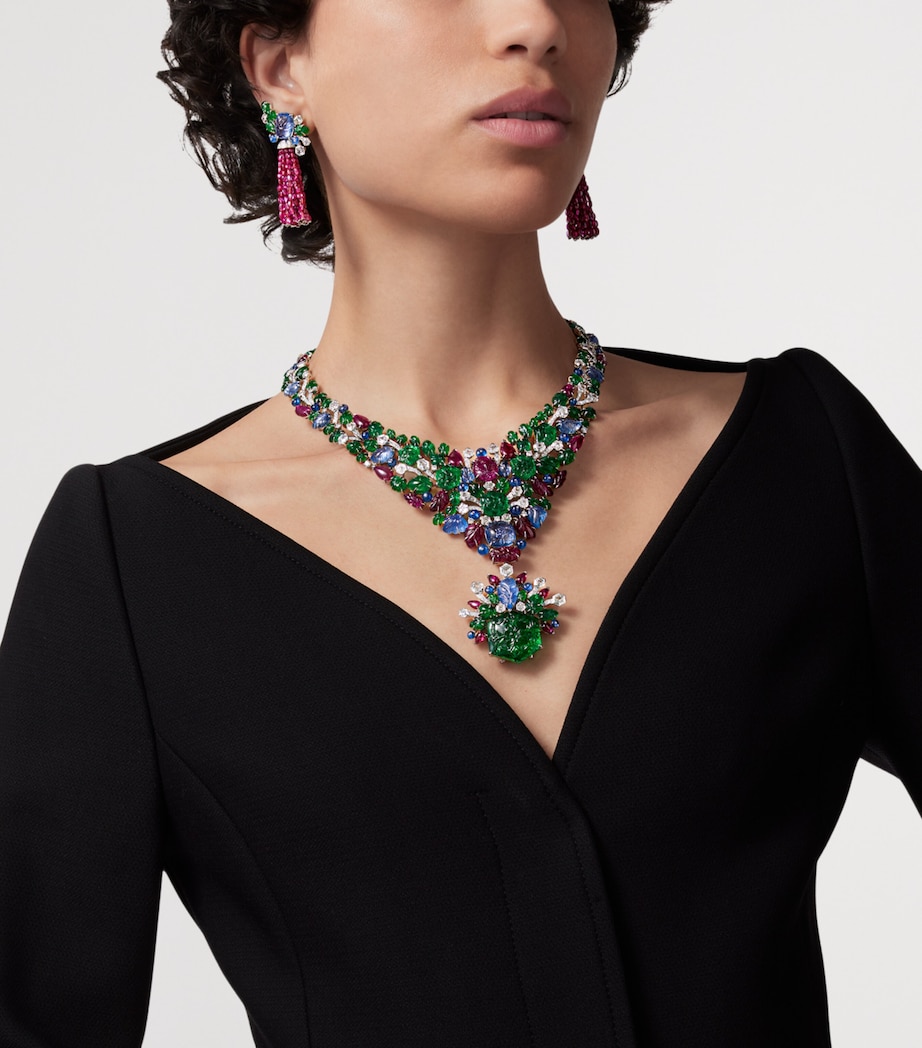 Cartier Platinum, Diamond and Emerald Tutti Kanya Necklace Platinum Image 2