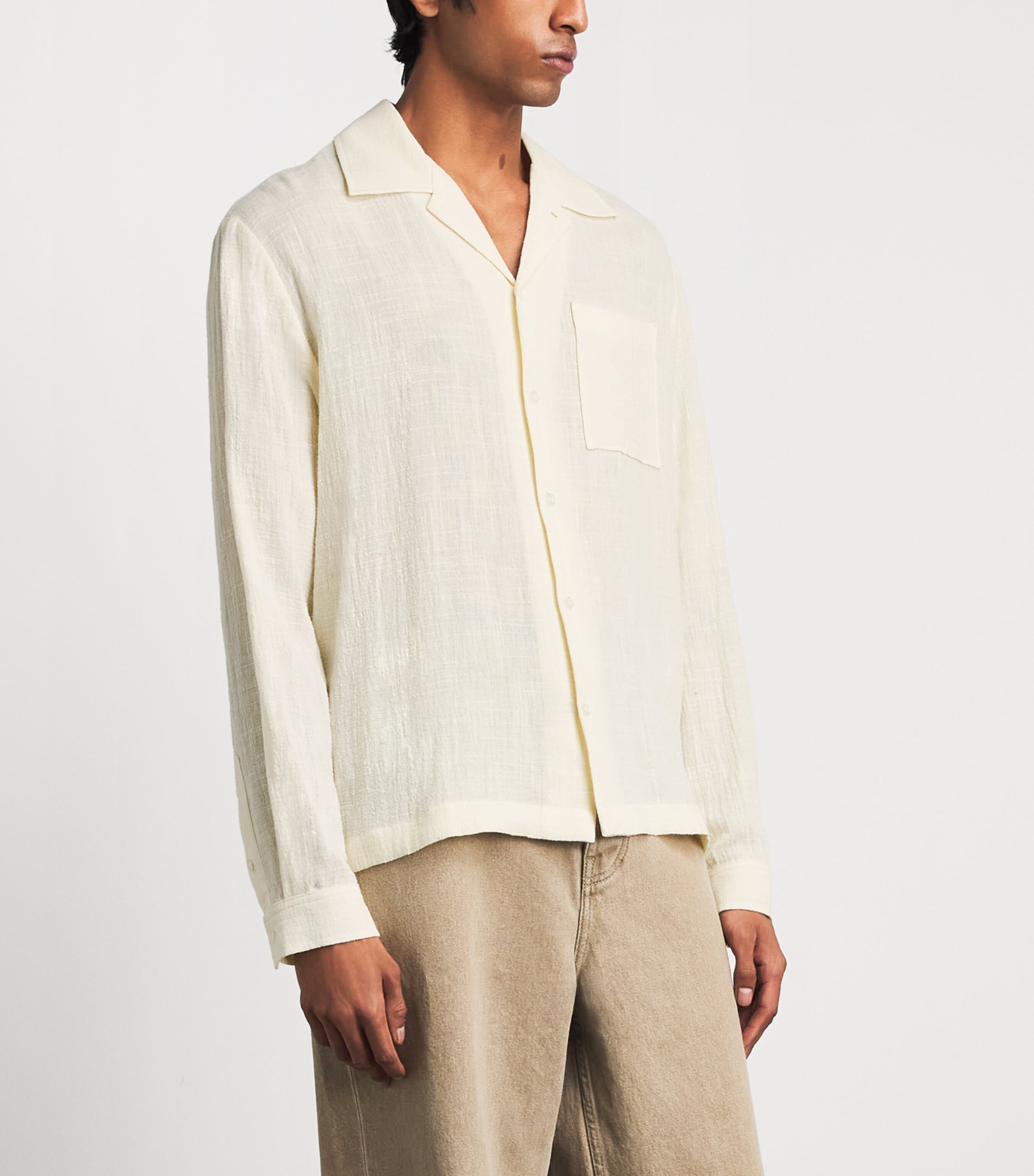 Séfr Mens Cotton Everyday Shirt Off White Image 4