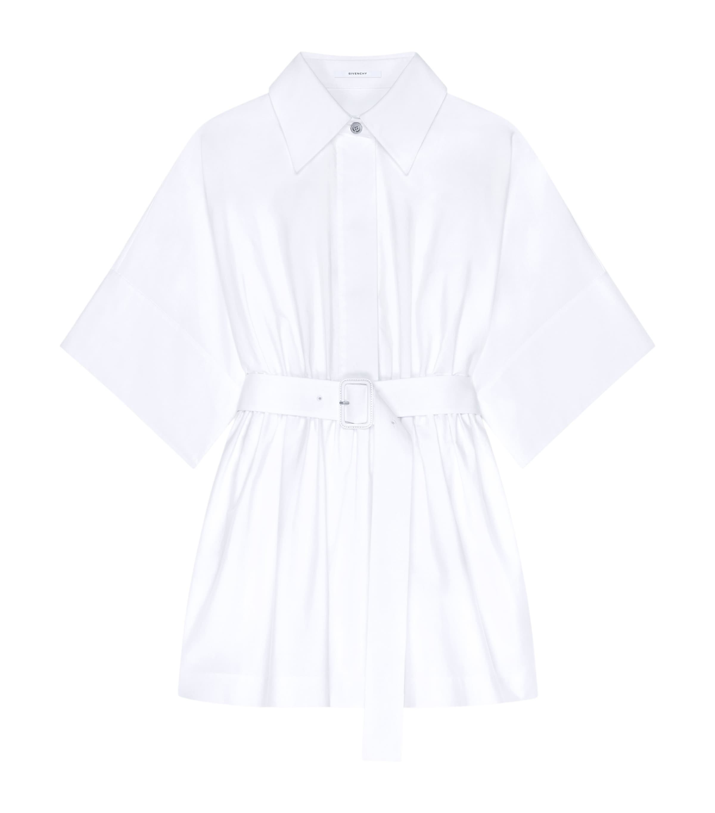 Poplin Mini Shirt Dress WHITE Image 1