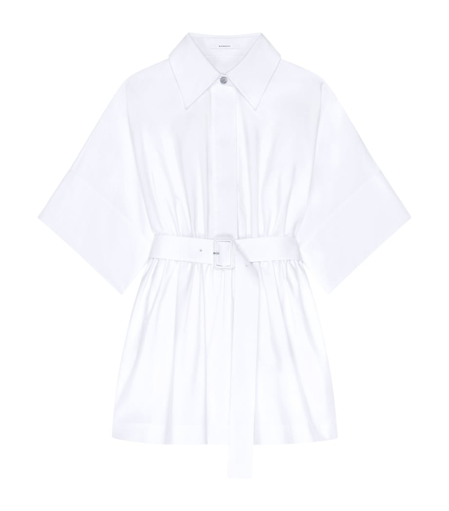 Poplin Mini Shirt Dress WHITE Image 1