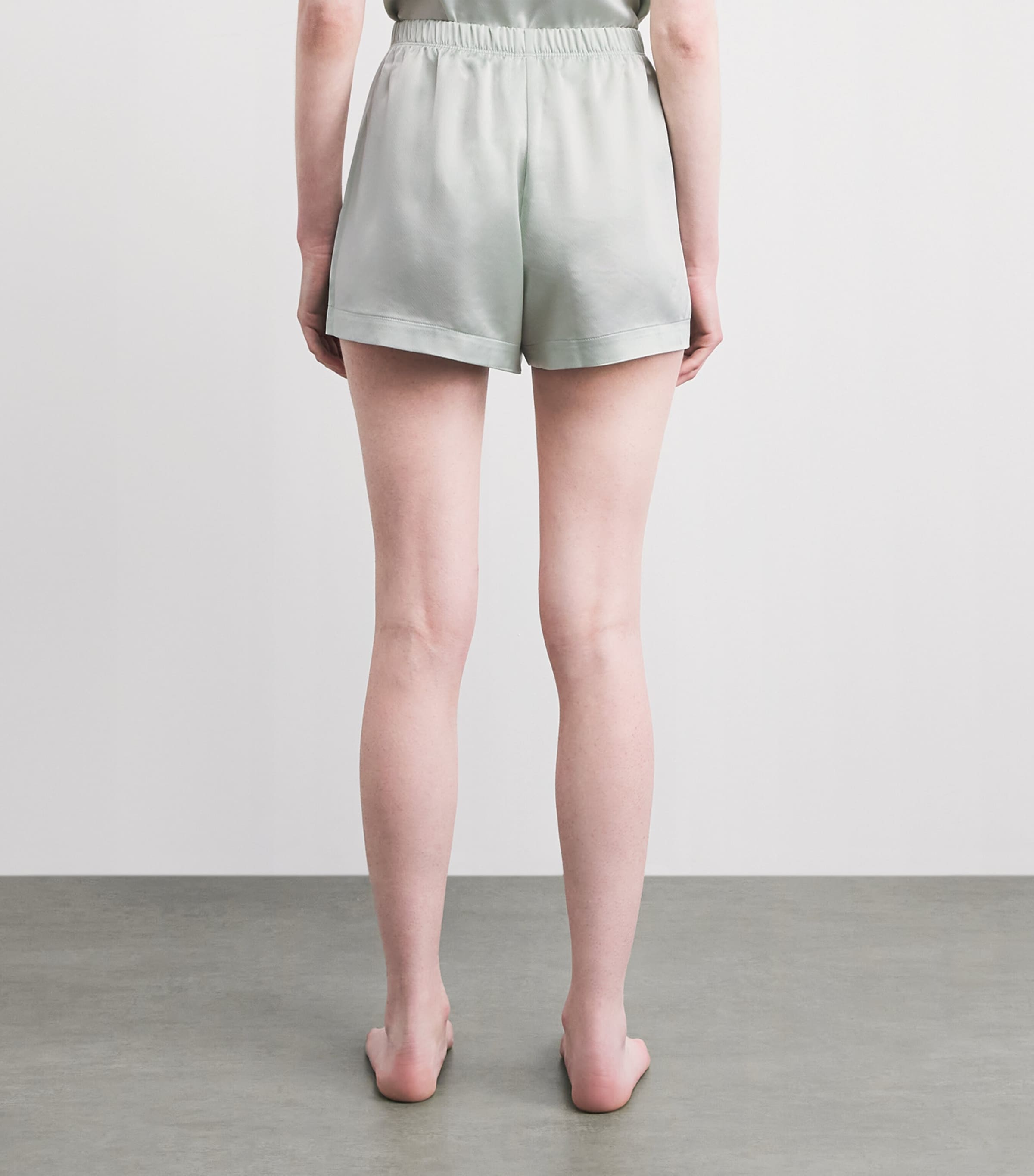LESET Womens Satin Barb Shorts Watercress Image 5