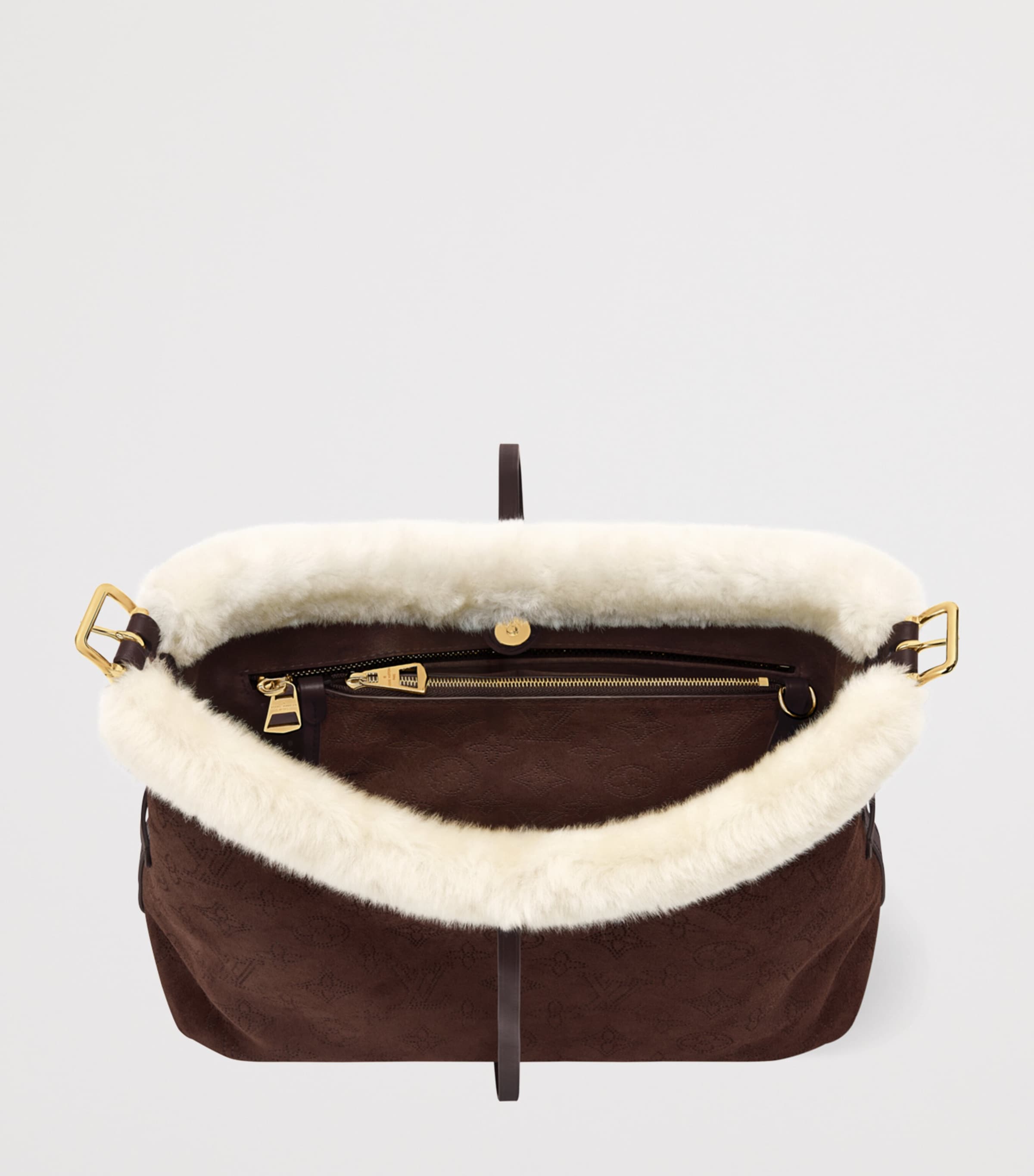 Suede CarryAll PM Shoulder Bag CHOCOLATE BROWN Image 4