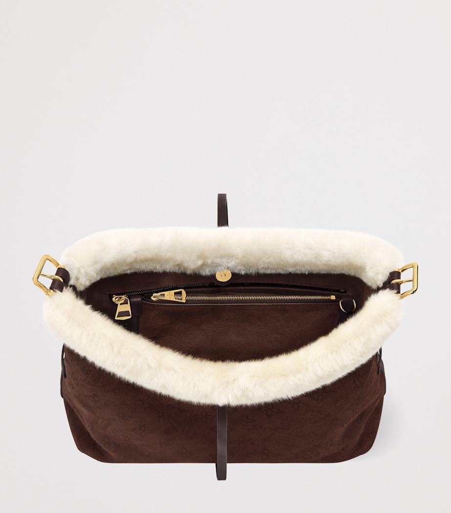 Suede CarryAll PM Shoulder Bag CHOCOLATE BROWN Image 4