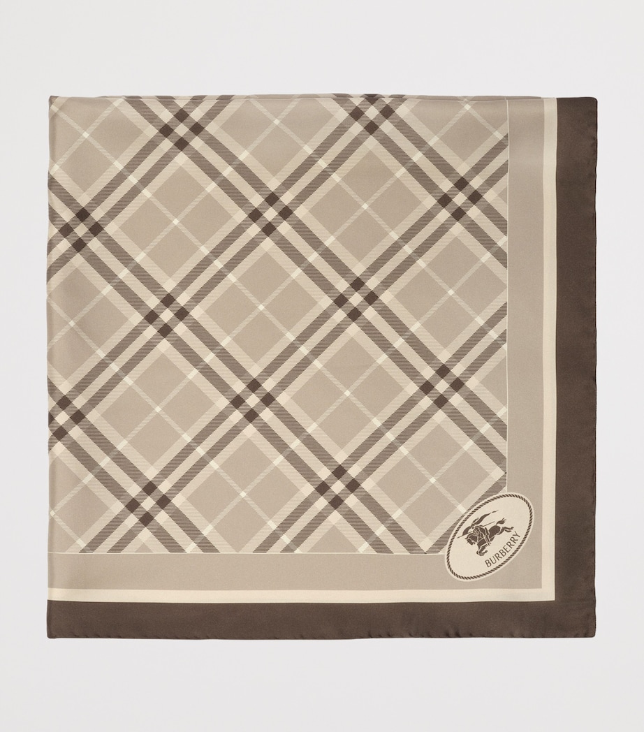 Burberry Silk Check Knight Stamp Scarf Dove Grey Ip Check Image 5