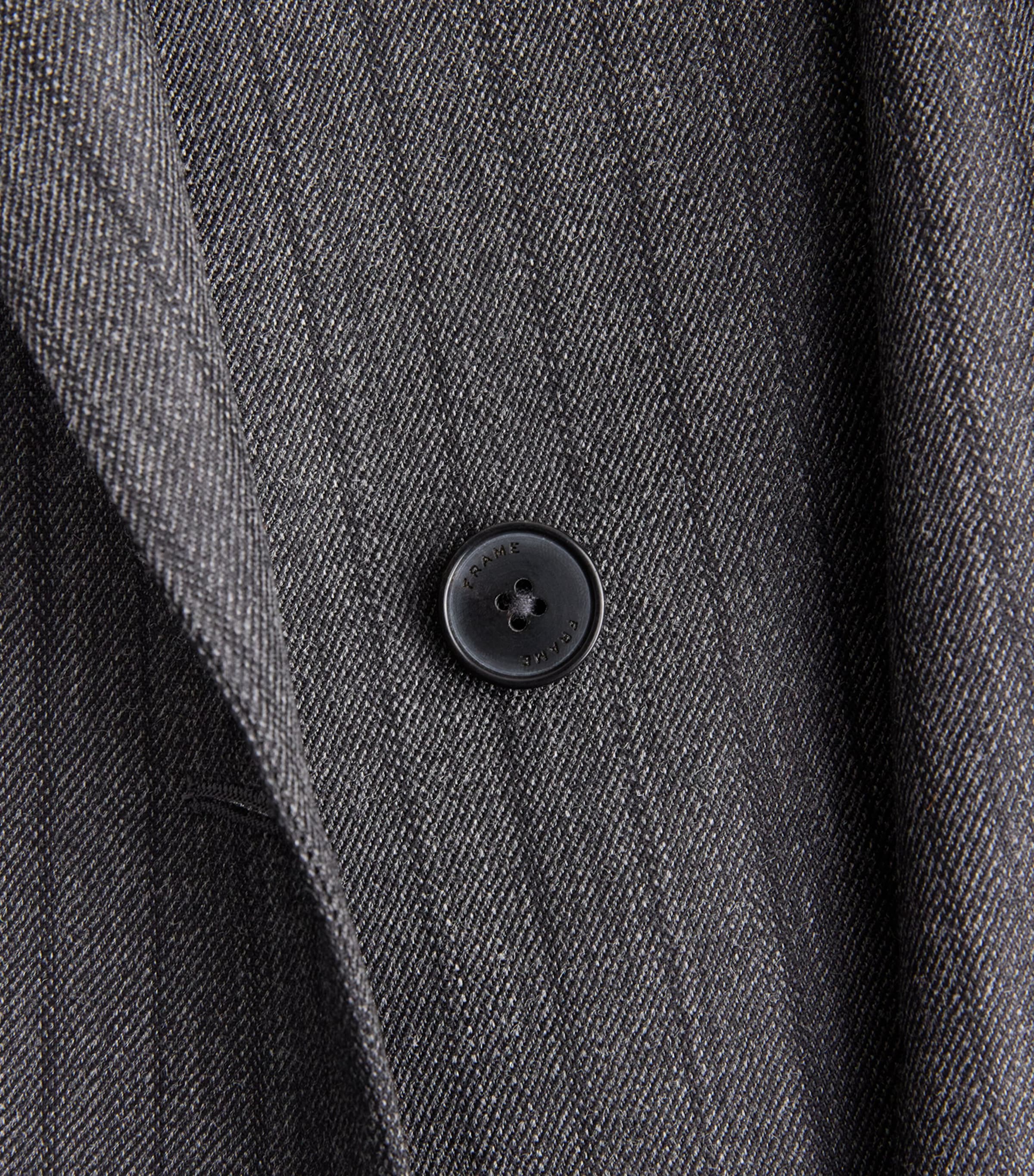 FRAME Mens Wool Twill Pinstripe Blazer Gyst Grey Stripe Image 6