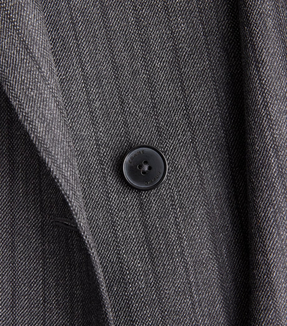 FRAME Mens Wool Twill Pinstripe Blazer Gyst Grey Stripe Image 6