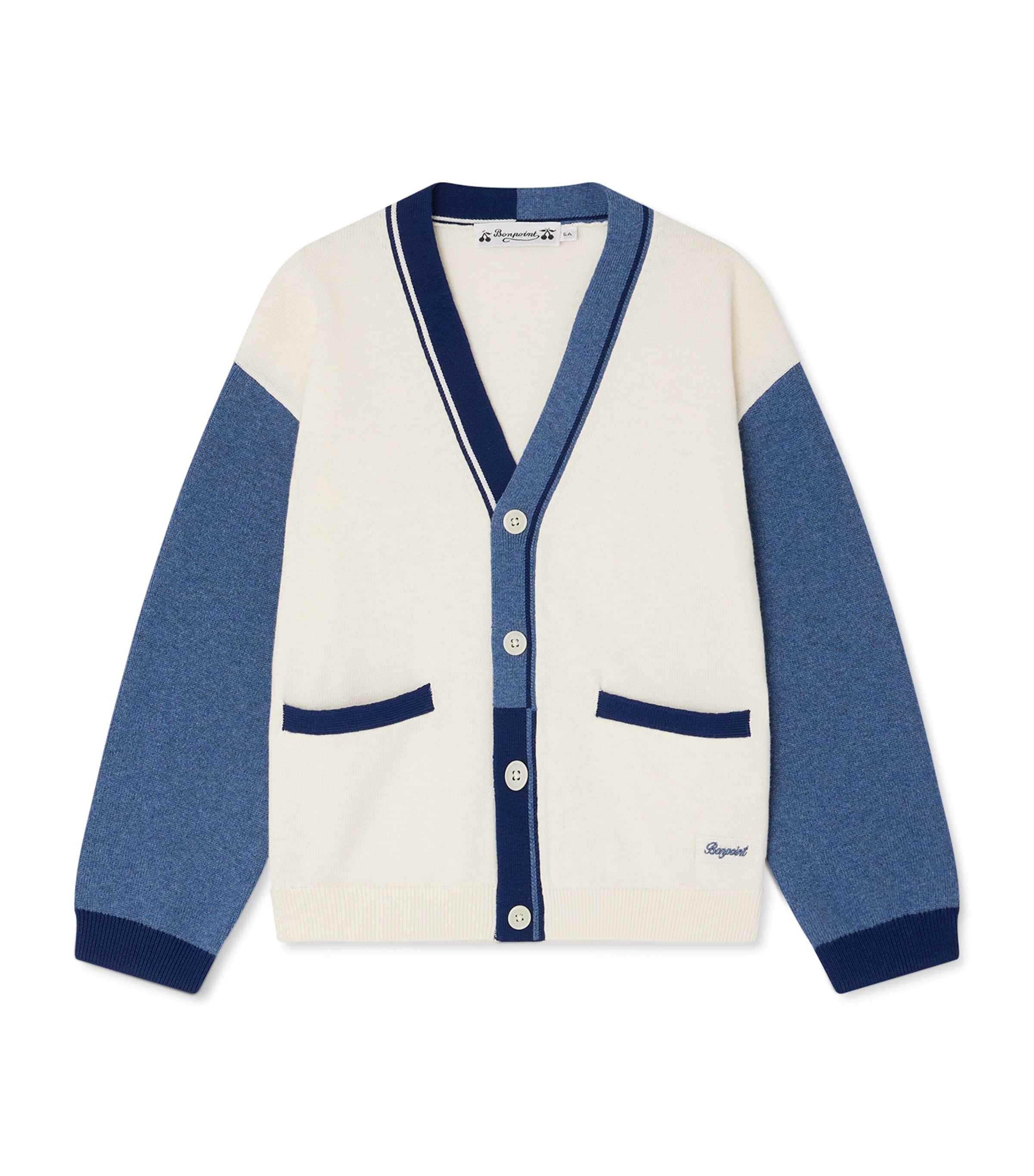 Bonpoint Cotton-Cashmere Loris Cardigan (10-14 Years) Ra Blanc Lait Image 1