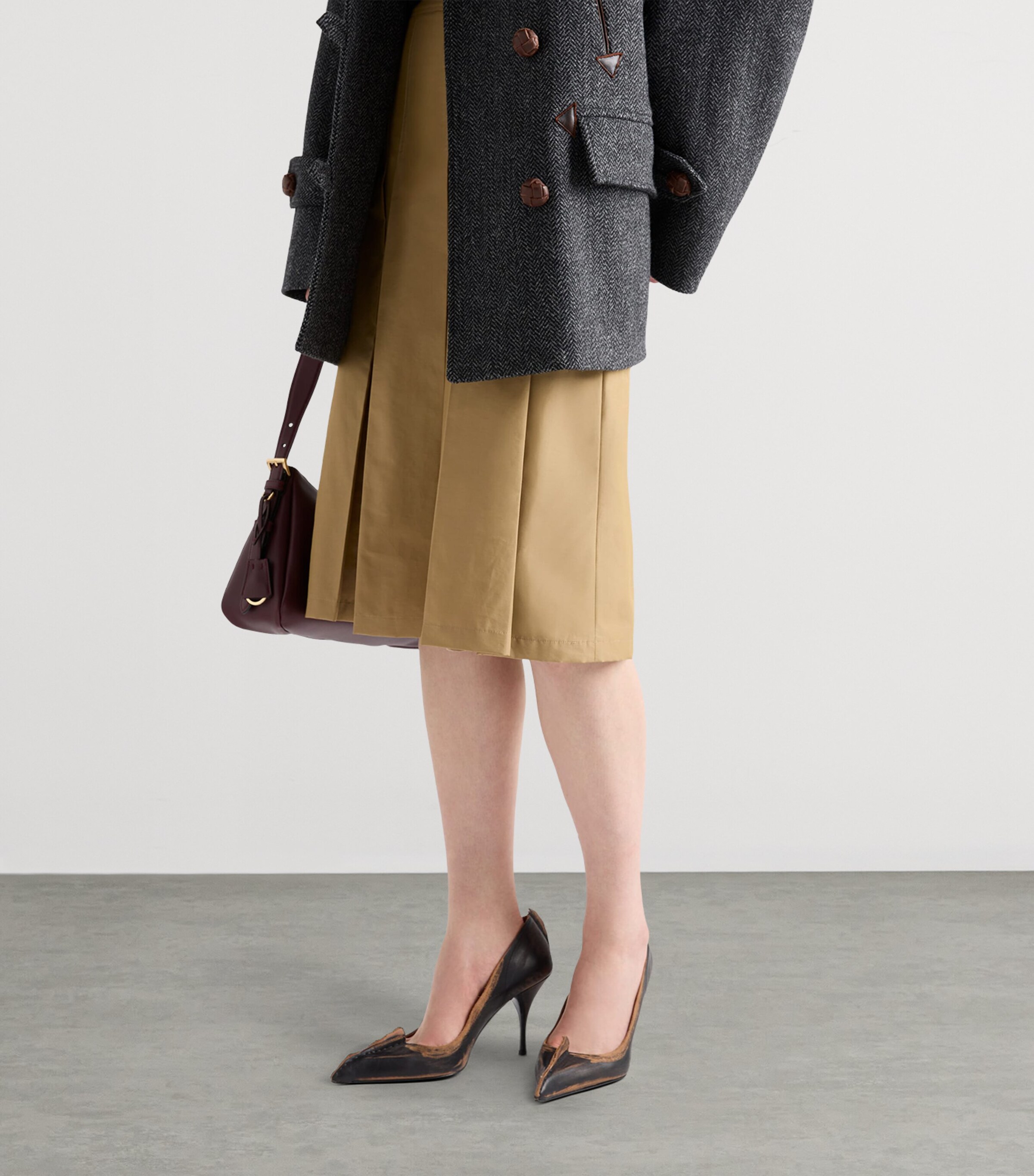 Technical Pleated Midi Skirt F0594 Image 3