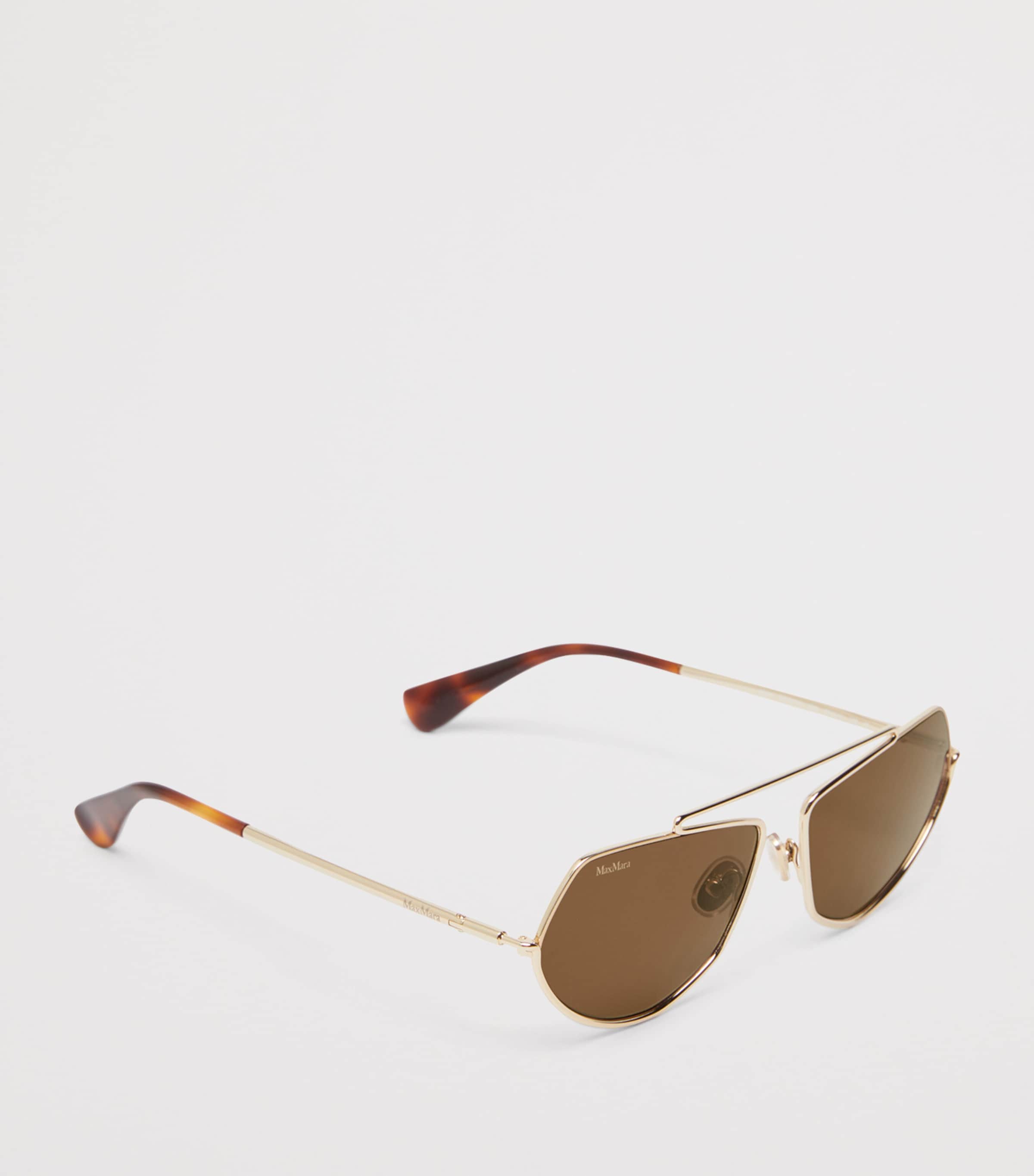 Metal Square Sunglasses BROWN Image 3