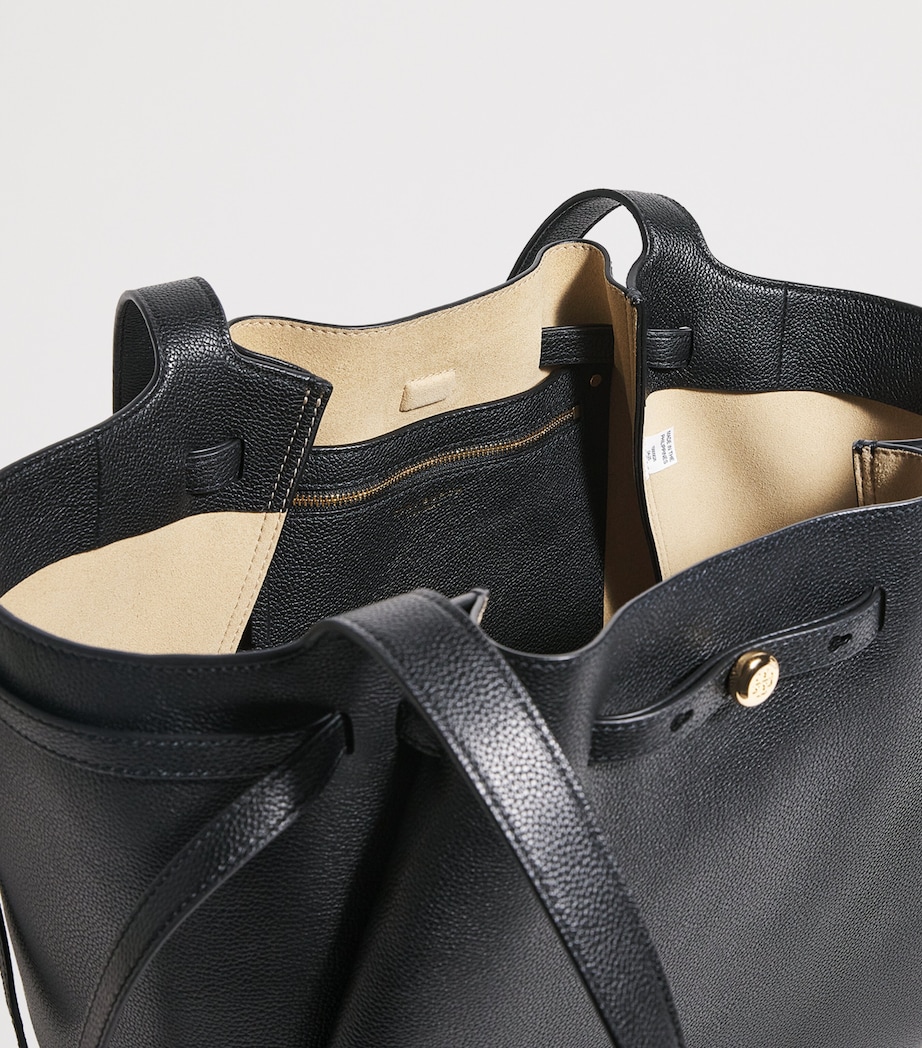 Leather Romy Tote Bag BLACK 001 Image 4