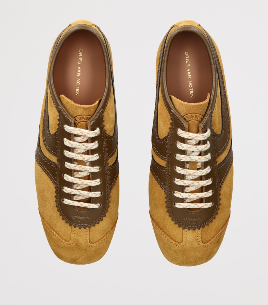DRIES VAN NOTEN Suede Dustin Sneakers Khaki Image 3