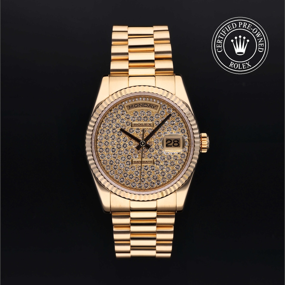 Rolex Certified Pre-Owned Oyster Perpetual Day-Date Pave Dia