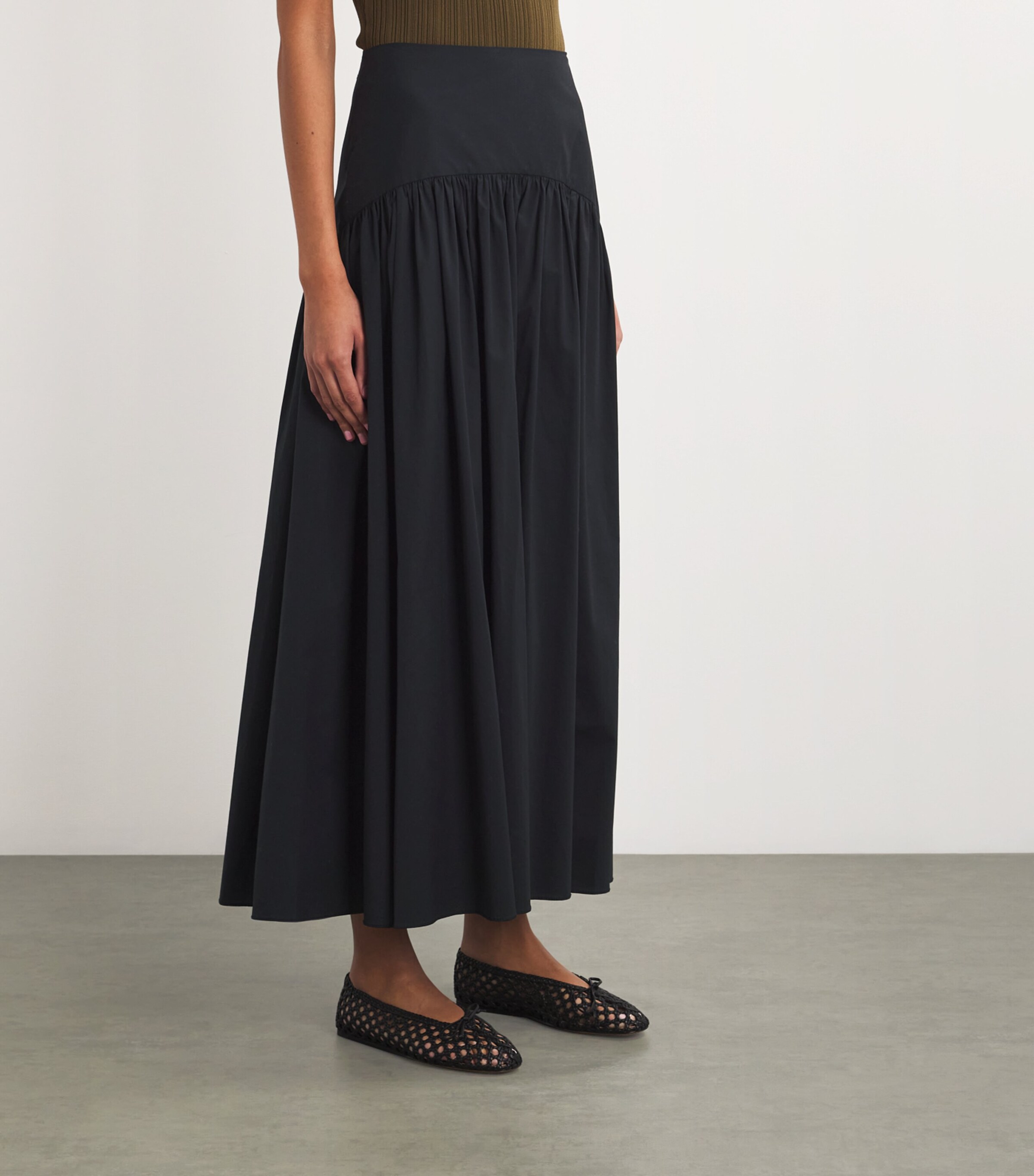 STAUD Womens Procida Maxi Skirt Black Image 3