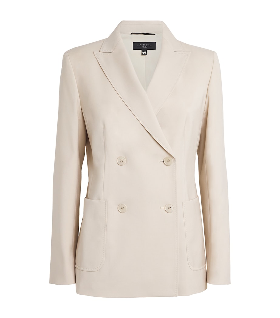 Virgin Wool Double-Breasted Blazer SAND Image 1